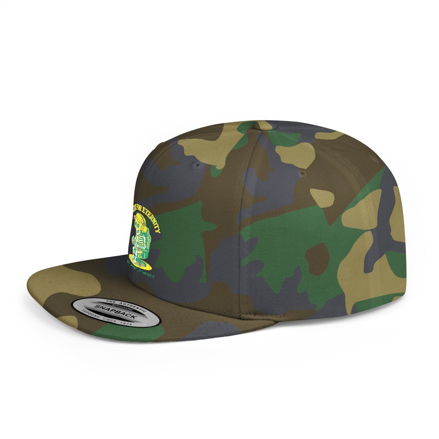 Trendy Flat Bill Snapback Hat, Casual Outdoor Cap, Custom Graphic Hat, Perfect for Summer Festivals, Streetwear Accessory, Snapback Cap