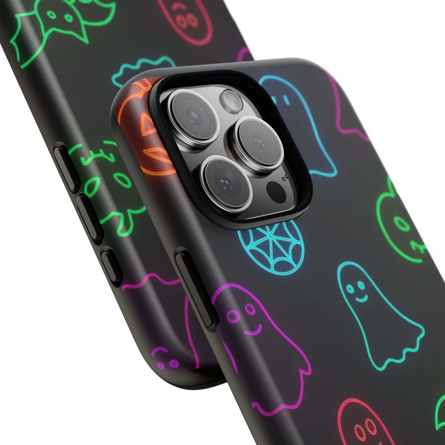 Neon Halloween Pattern | Cute Ghosts, Pumpkins & Bats Glow Design Phone Cases