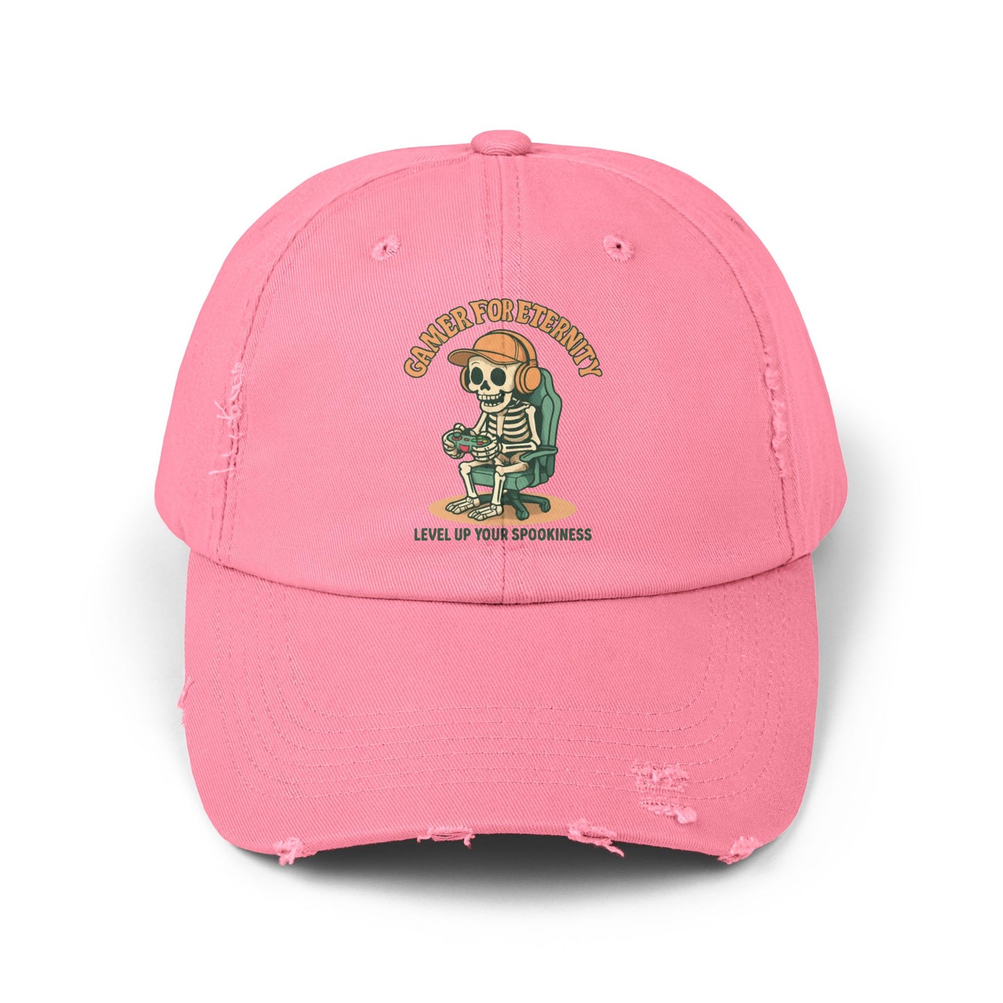 Unisex Distressed Cap Featuring 'Cancer for Eternity' Design – Quirky, Casual Headwear for Everyday Wear, Gifts, Festivals, and More, Distressed cap