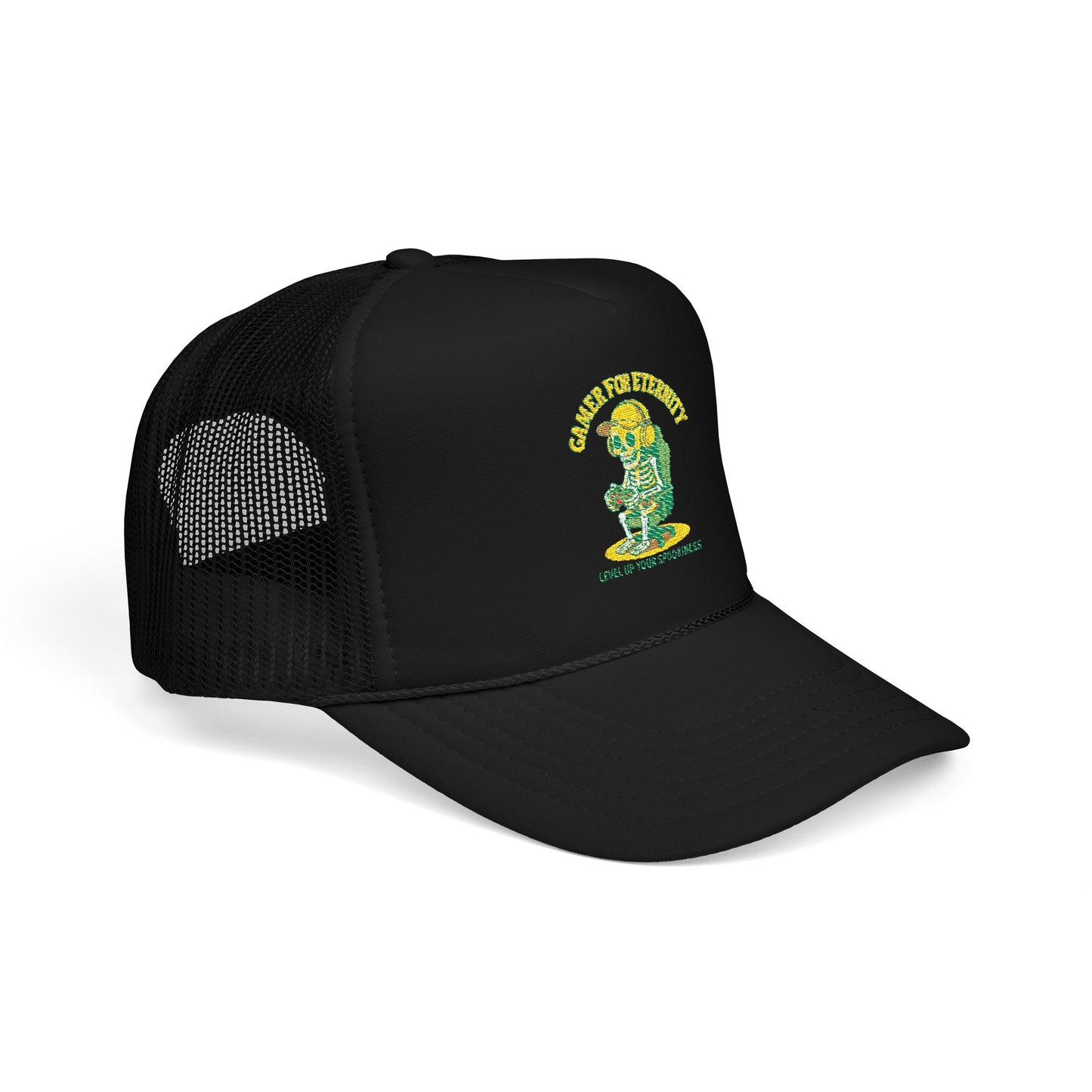 Embroidered Foam Trucker Hat - Cute Cartoon Design for Outdoor Fun, Fashion Accessories, Gift for Her, Unique Summer Style,  Adjustable Cap, Trucker Hat Embroidered