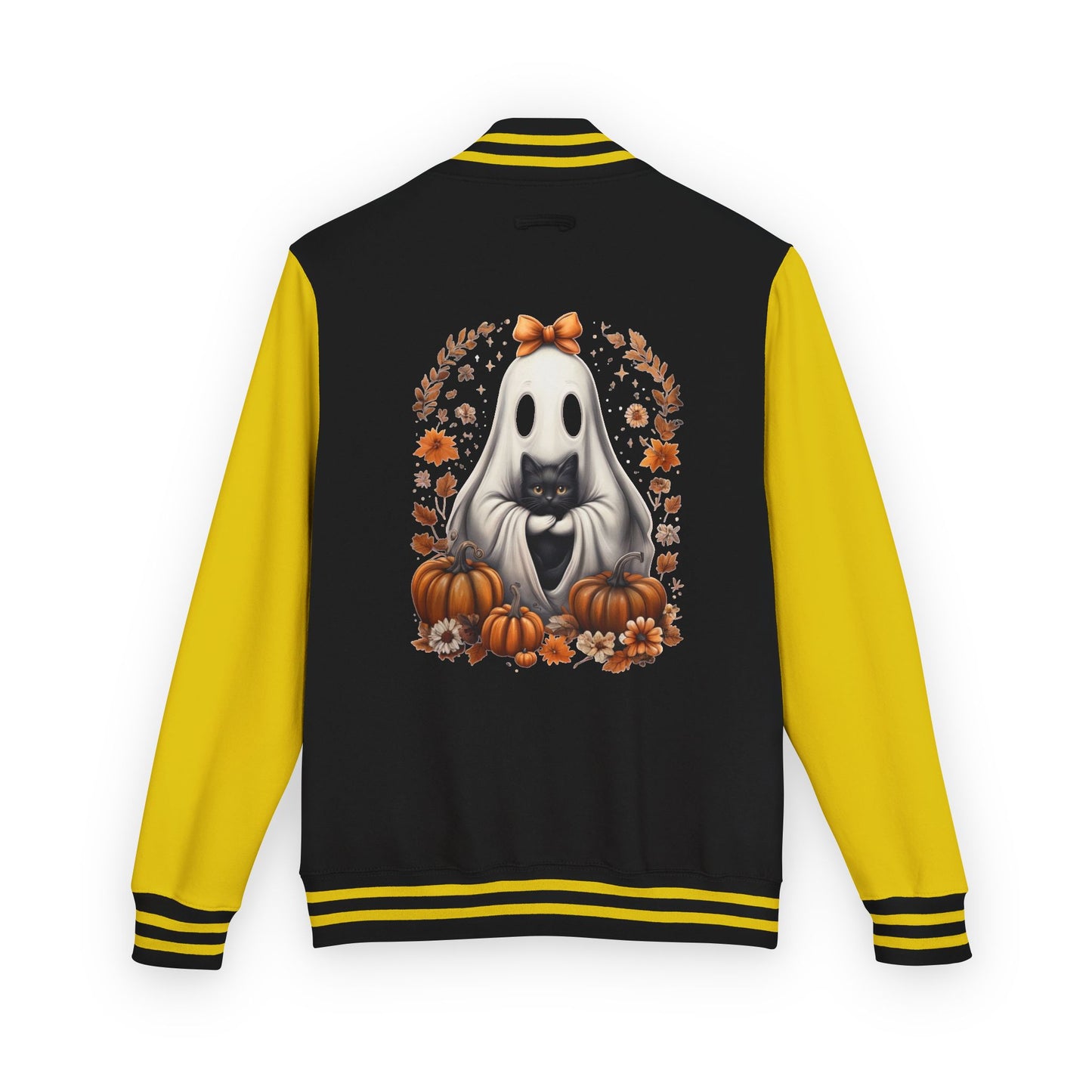Cute Ghost and Black Cat Halloween T-Shirt | Cozy Fall Pumpkin Shirt | Spooky Season Aesthetic Apparel Gift for Halloween Lovers