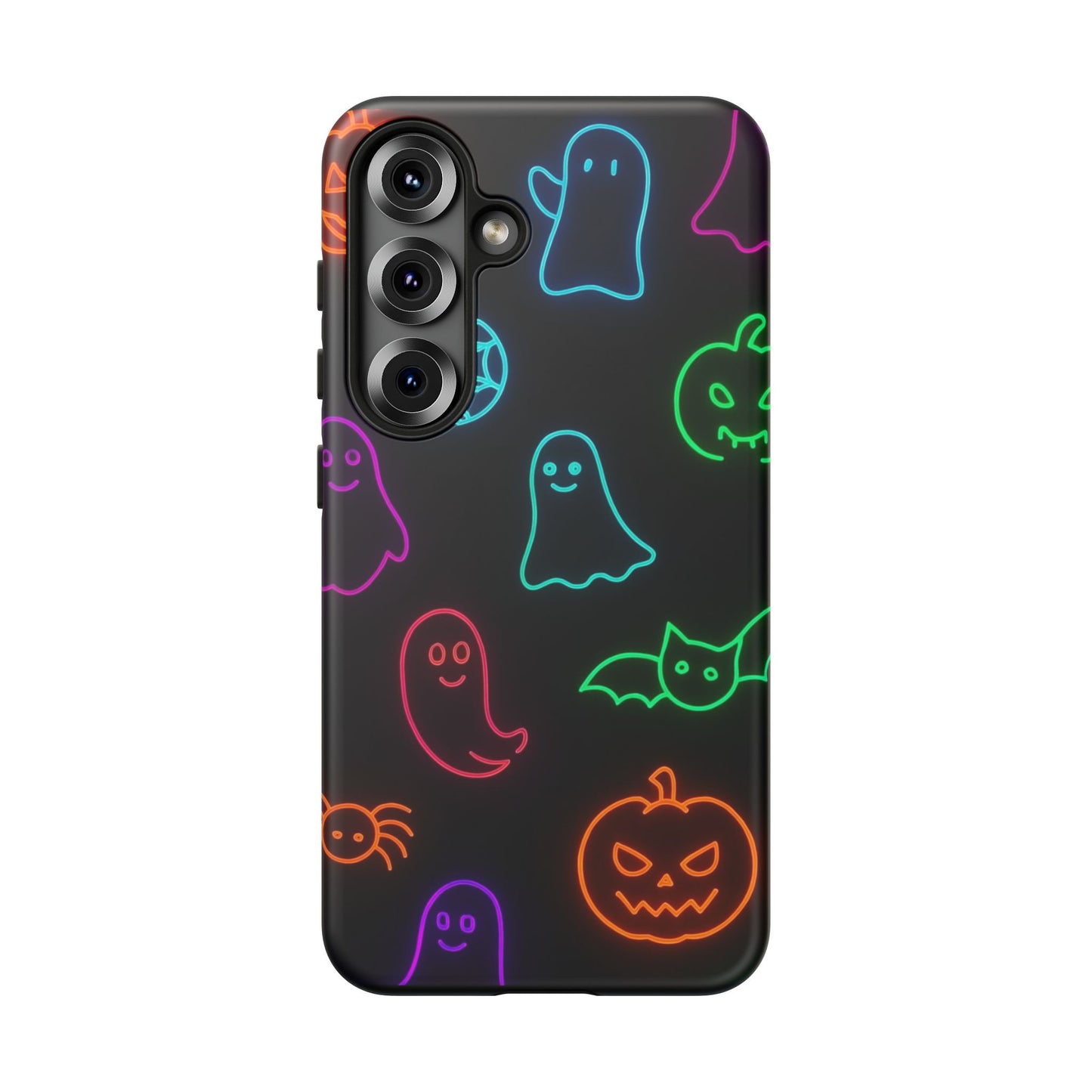 Neon Halloween Pattern | Cute Ghosts, Pumpkins & Bats Glow Design Phone Cases
