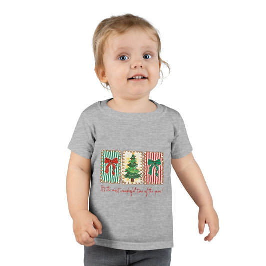 Festive Christmas Tree & Bow Design | It’s the Most Wonderful Time of the Year – Holiday Shirt, Mug, Tote & Home Decor Toddler T-Shirt