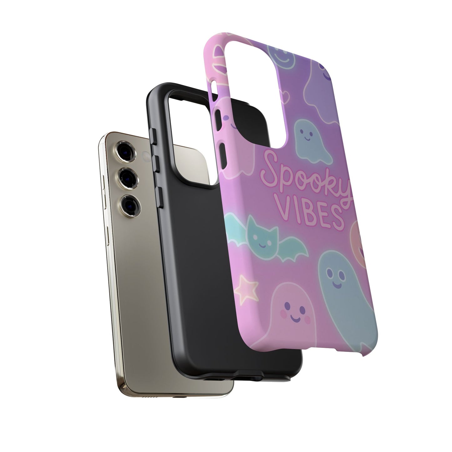 Spooky Vibes Pastel Halloween Design | Cute Ghosts, Pumpkins & Bats Aesthetic Phone Cases