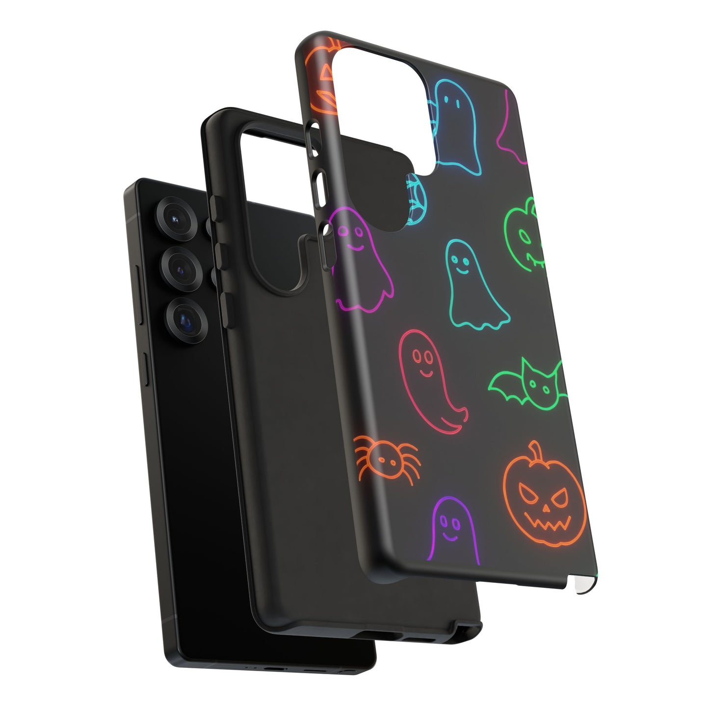 Neon Halloween Pattern | Cute Ghosts, Pumpkins & Bats Glow Design Phone Cases