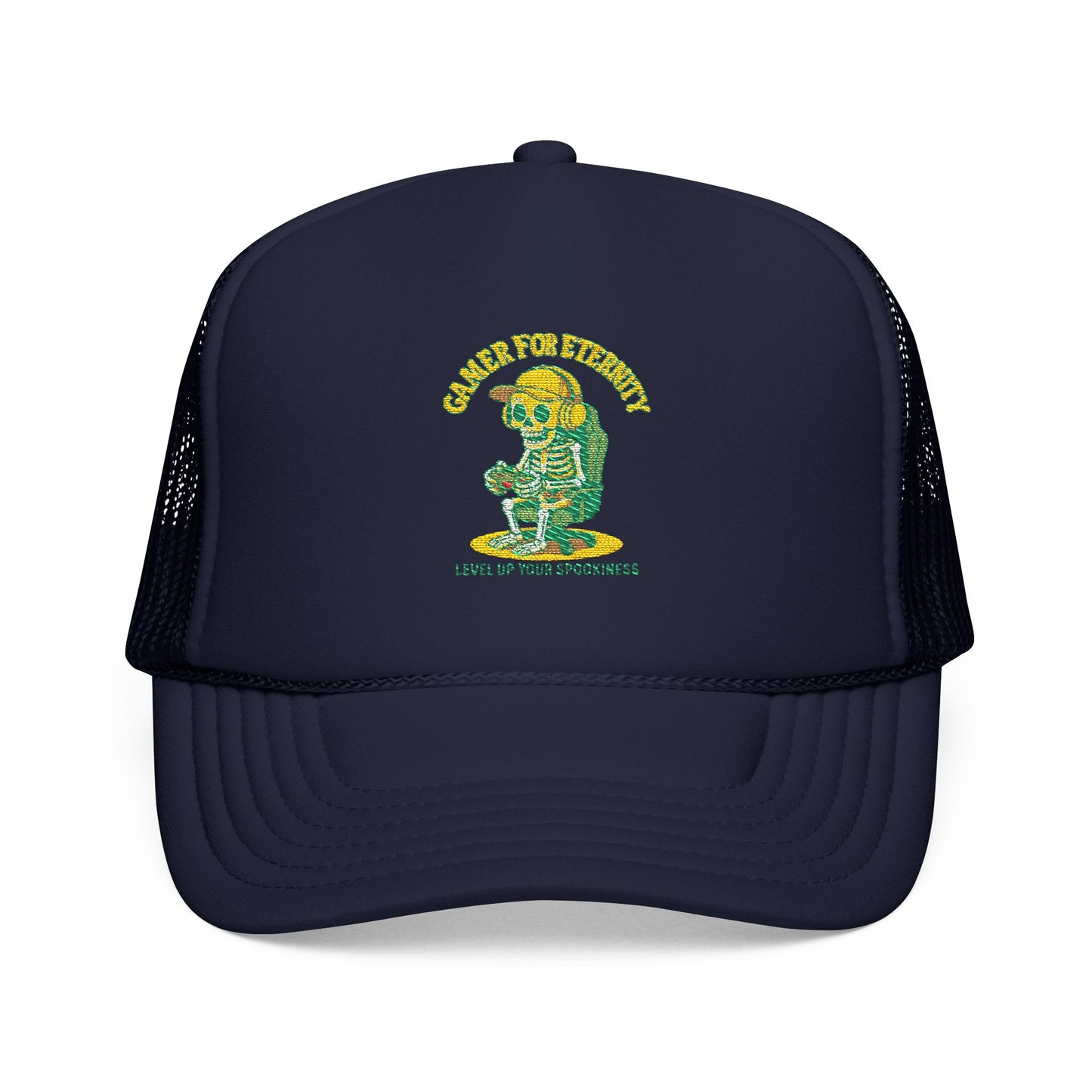 Embroidered Foam Trucker Hat - Cute Cartoon Design for Outdoor Fun, Fashion Accessories, Gift for Her, Unique Summer Style,  Adjustable Cap, Trucker Hat Embroidered