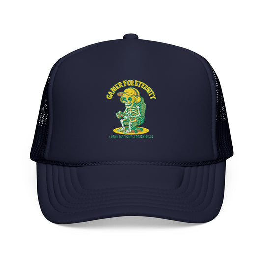 Embroidered Foam Trucker Hat - Cute Cartoon Design for Outdoor Fun, Fashion Accessories, Gift for Her, Unique Summer Style,  Adjustable Cap, Trucker Hat Embroidered
