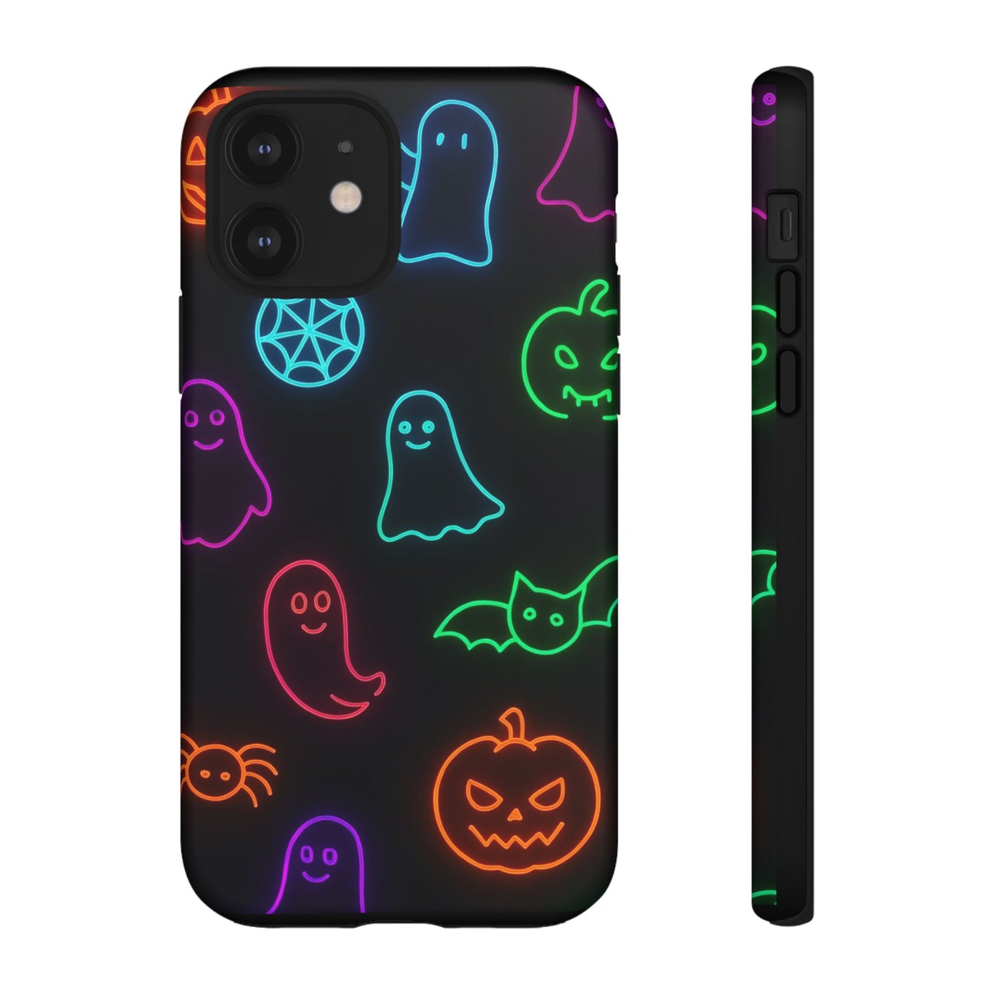 Neon Halloween Pattern | Cute Ghosts, Pumpkins & Bats Glow Design Phone Cases