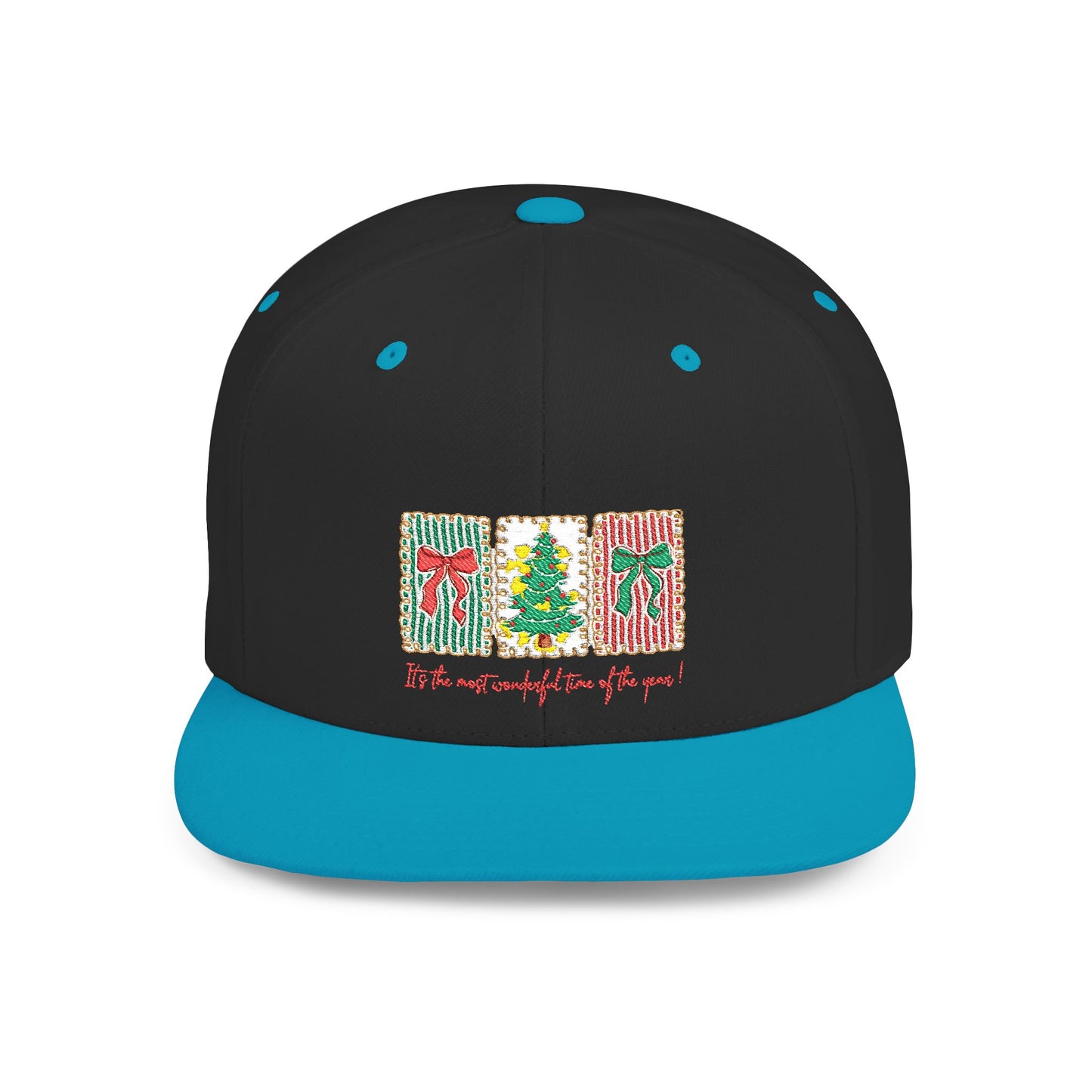 Festive Christmas Tree & Bow Design | It’s the Most Wonderful Time of the Year – Holiday Shirt, Mug, Tote & Home Decor Snapback Cap