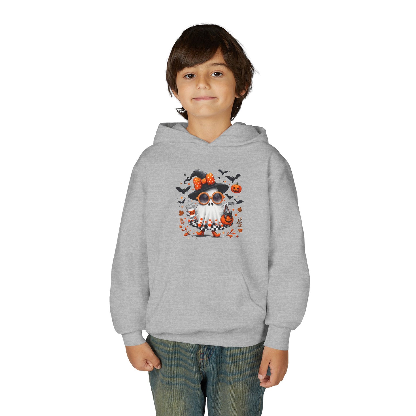 Cute Halloween Ghost T-Shirt | Trendy Witch Ghost Outfit | Spooky Fall Shirt for Women | Pumpkin Aesthetic Halloween Apparel Gift Kids Hoodie
