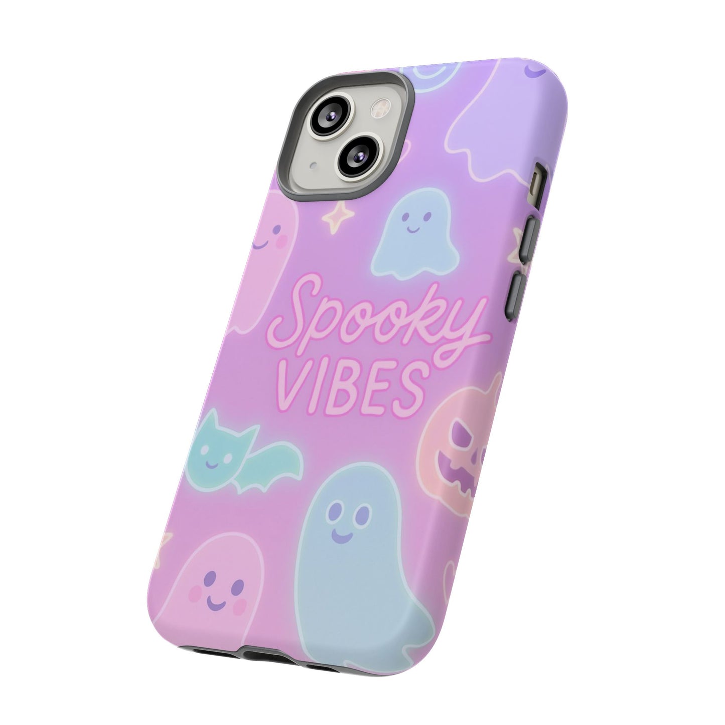 Spooky Vibes Pastel Halloween Design | Cute Ghosts, Pumpkins & Bats Aesthetic Phone Cases