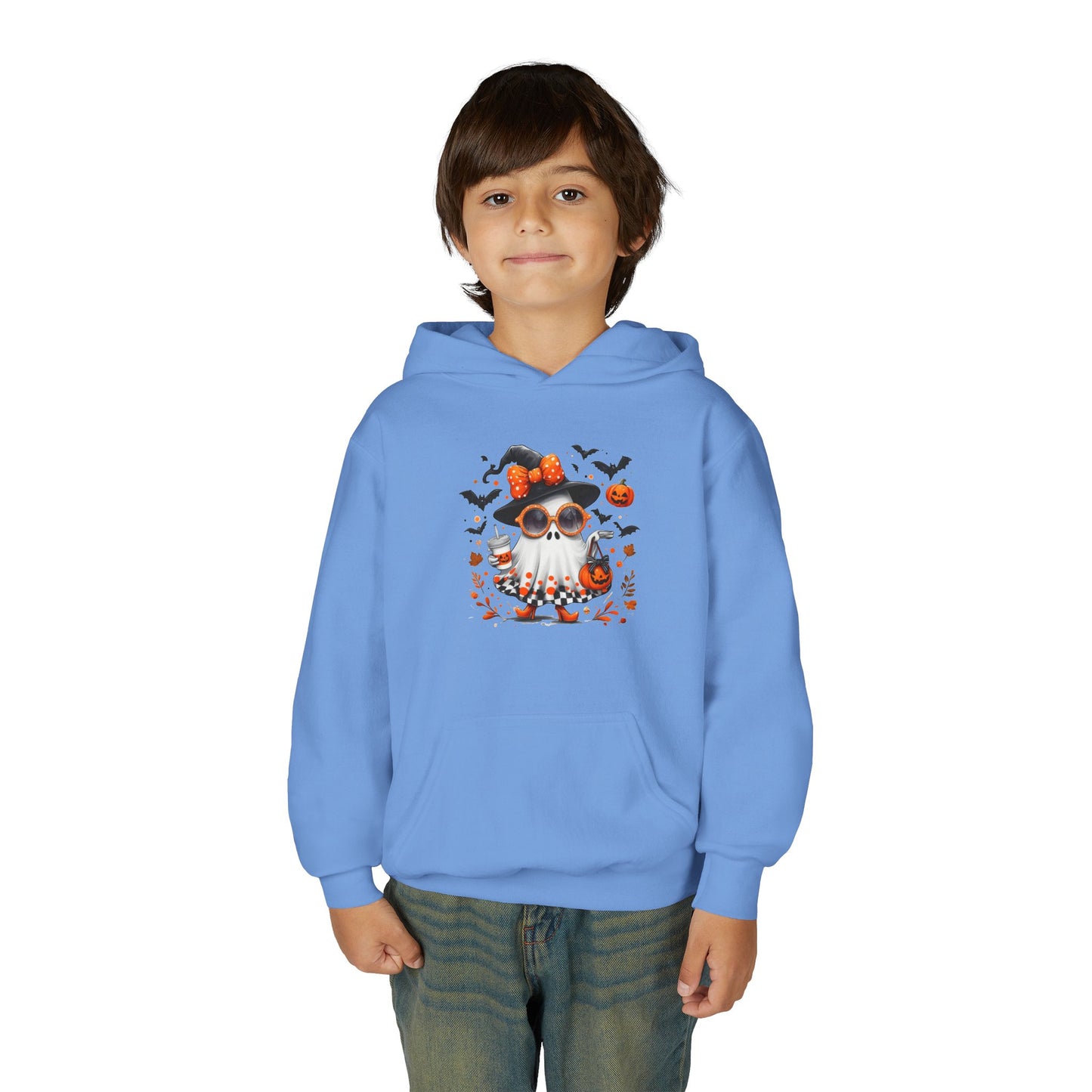 Cute Halloween Ghost T-Shirt | Trendy Witch Ghost Outfit | Spooky Fall Shirt for Women | Pumpkin Aesthetic Halloween Apparel Gift Kids Hoodie