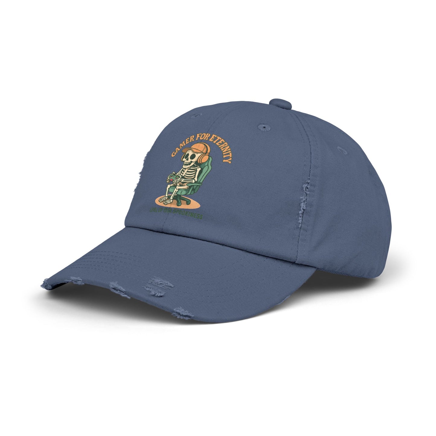Unisex Distressed Cap Featuring 'Cancer for Eternity' Design – Quirky, Casual Headwear for Everyday Wear, Gifts, Festivals, and More, Distressed cap