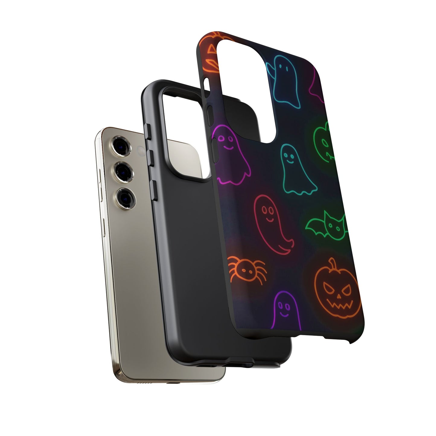 Neon Halloween Pattern | Cute Ghosts, Pumpkins & Bats Glow Design Phone Cases