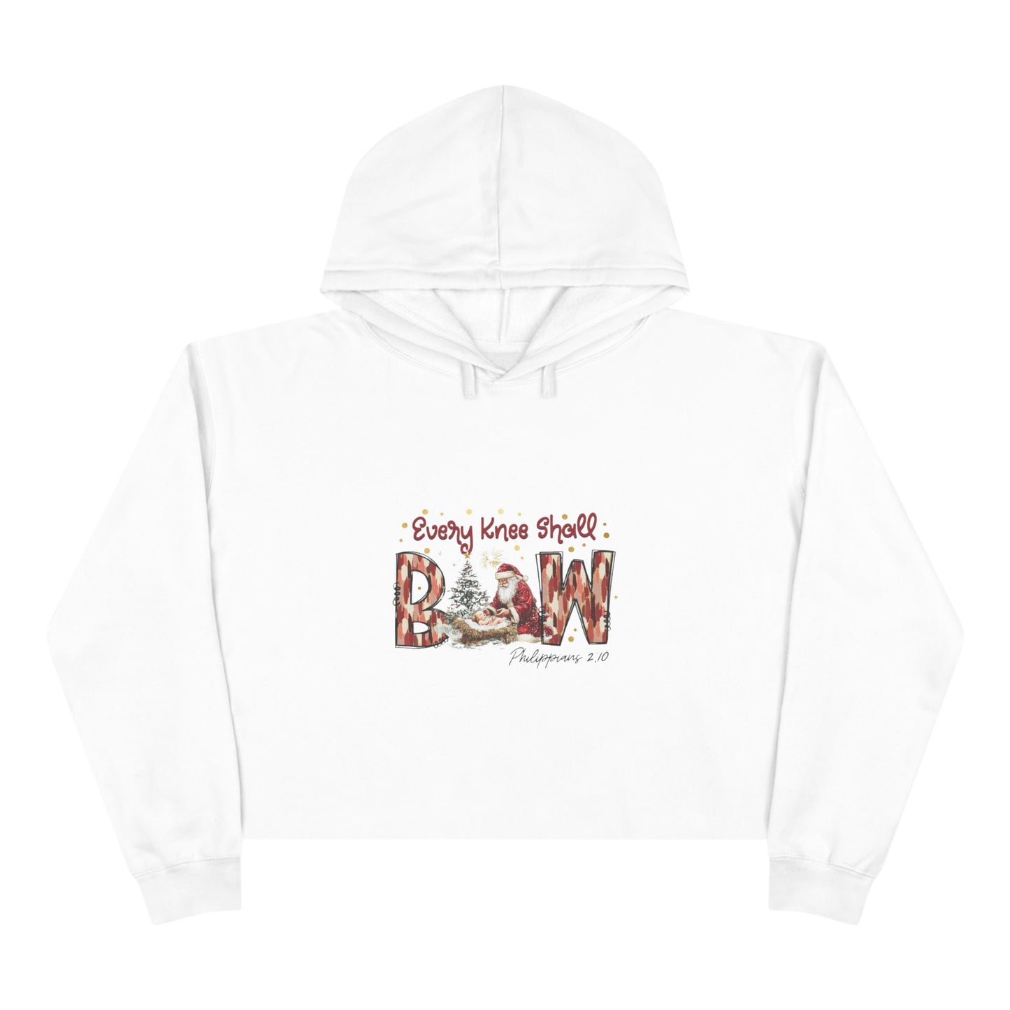 Every Knee Shall Bow Philippians 2:10 | Christian Christmas Design with Santa & Baby Jesus | Faith-Based Holiday Gift