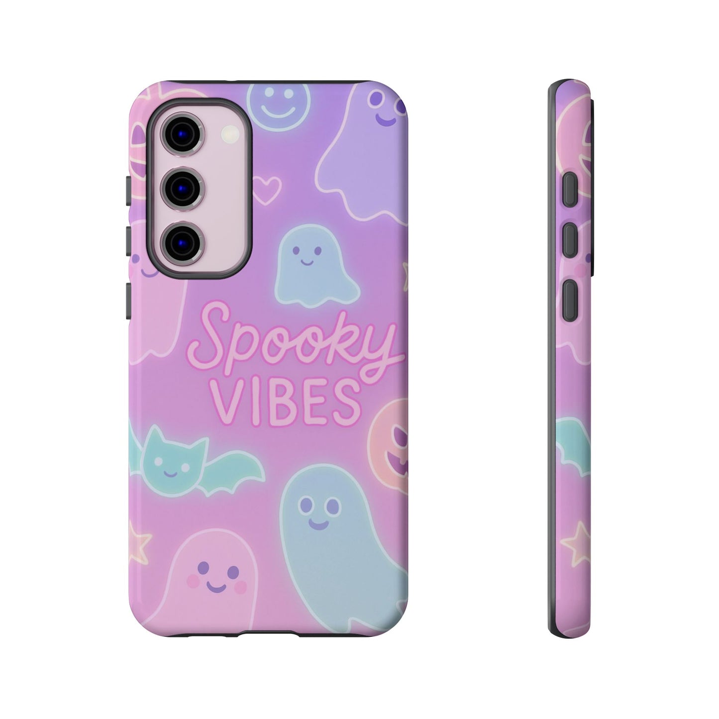 Spooky Vibes Pastel Halloween Design | Cute Ghosts, Pumpkins & Bats Aesthetic Phone Cases