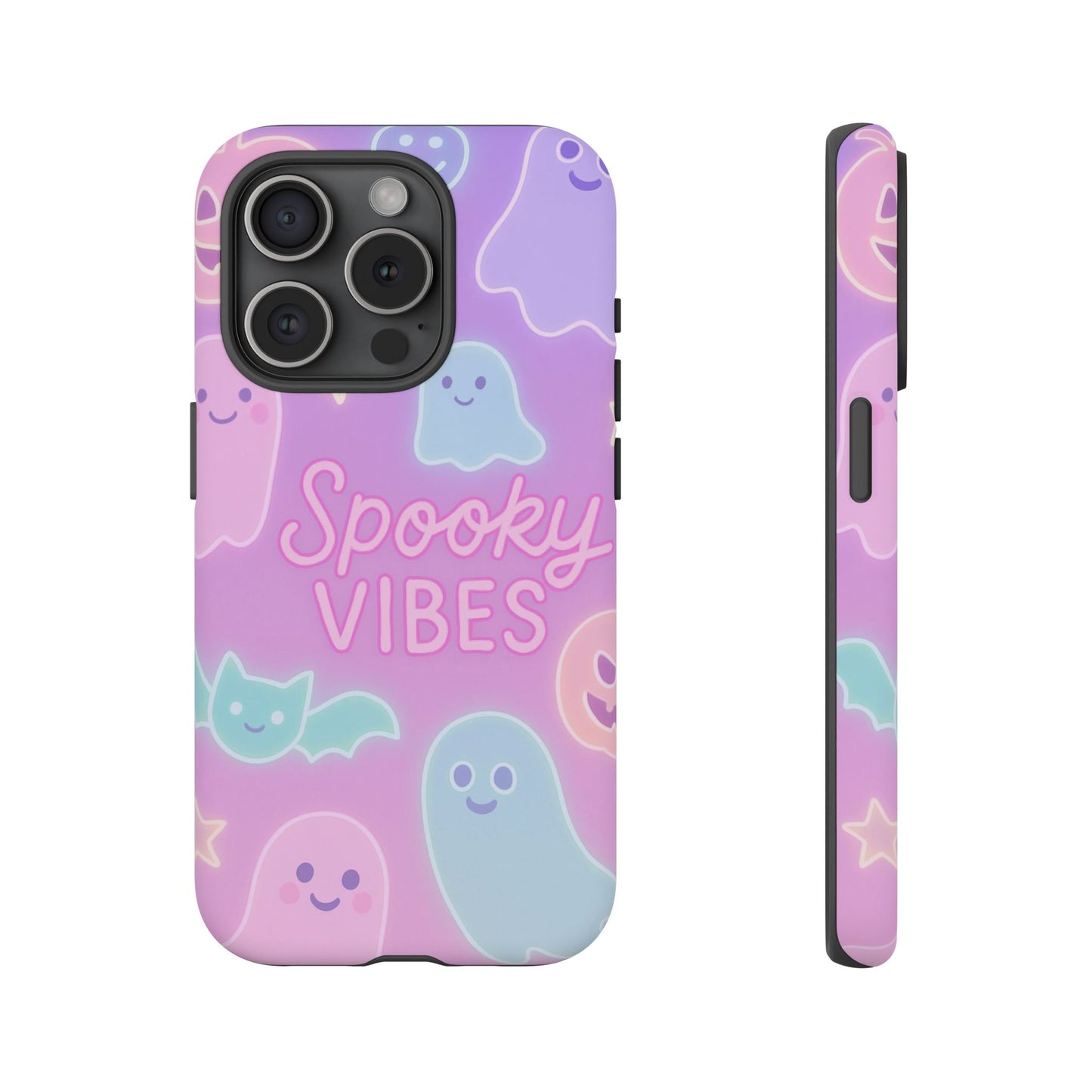 Spooky Vibes Pastel Halloween Design | Cute Ghosts, Pumpkins & Bats Aesthetic Phone Cases
