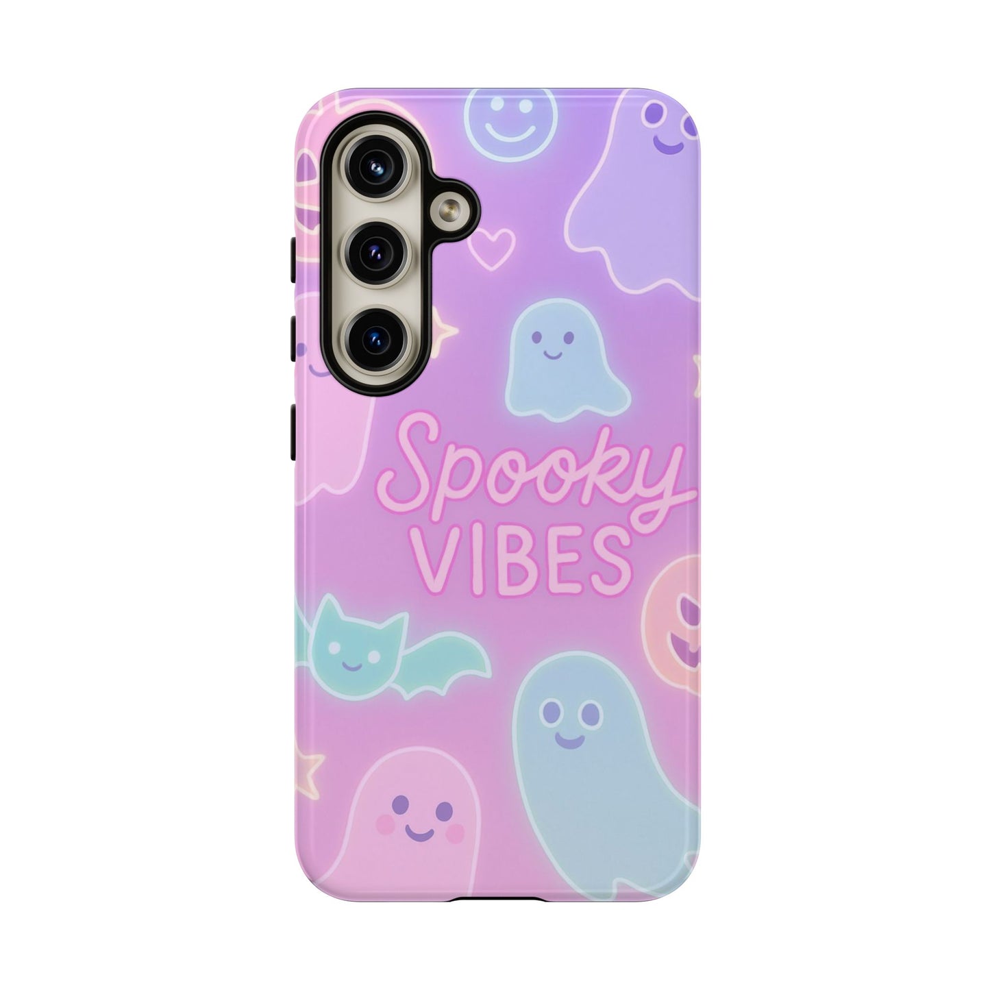 Spooky Vibes Pastel Halloween Design | Cute Ghosts, Pumpkins & Bats Aesthetic Phone Cases