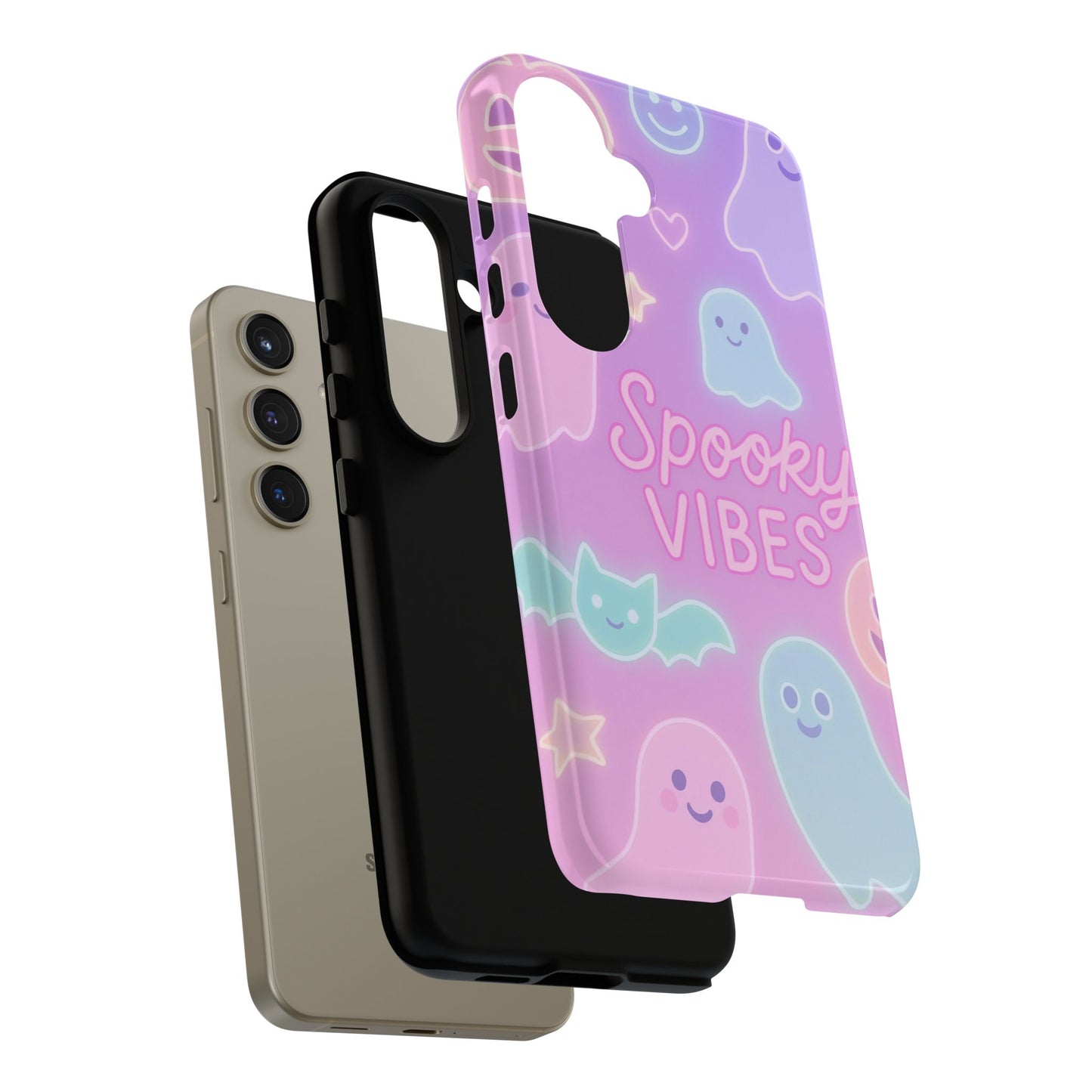 Spooky Vibes Pastel Halloween Design | Cute Ghosts, Pumpkins & Bats Aesthetic Phone Cases