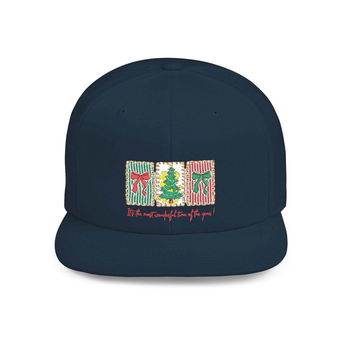 Festive Christmas Tree & Bow Design | It’s the Most Wonderful Time of the Year – Holiday Shirt, Mug, Tote & Home Decor Snapback Cap