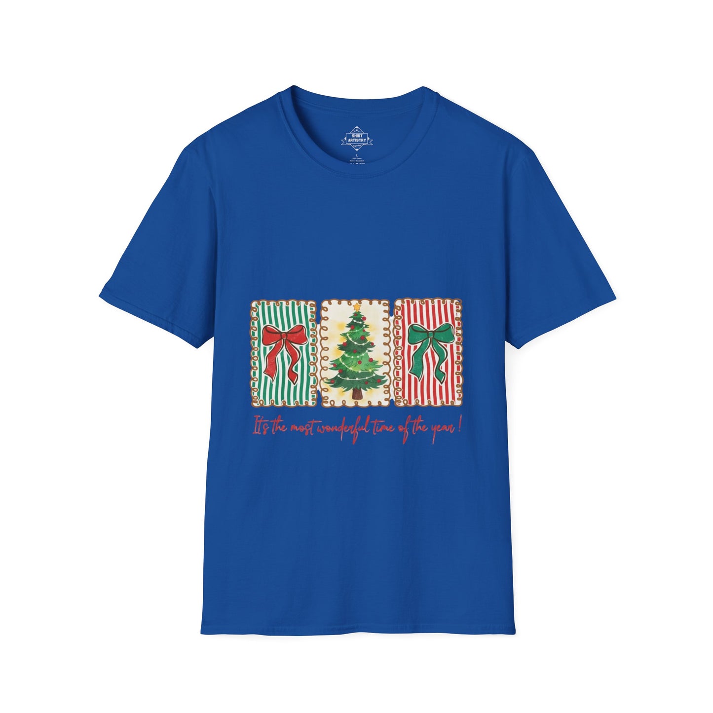 Festive Christmas Tree & Bow Design | It’s the Most Wonderful Time of the Year – Holiday Shirt, Mug, Tote & Home deco