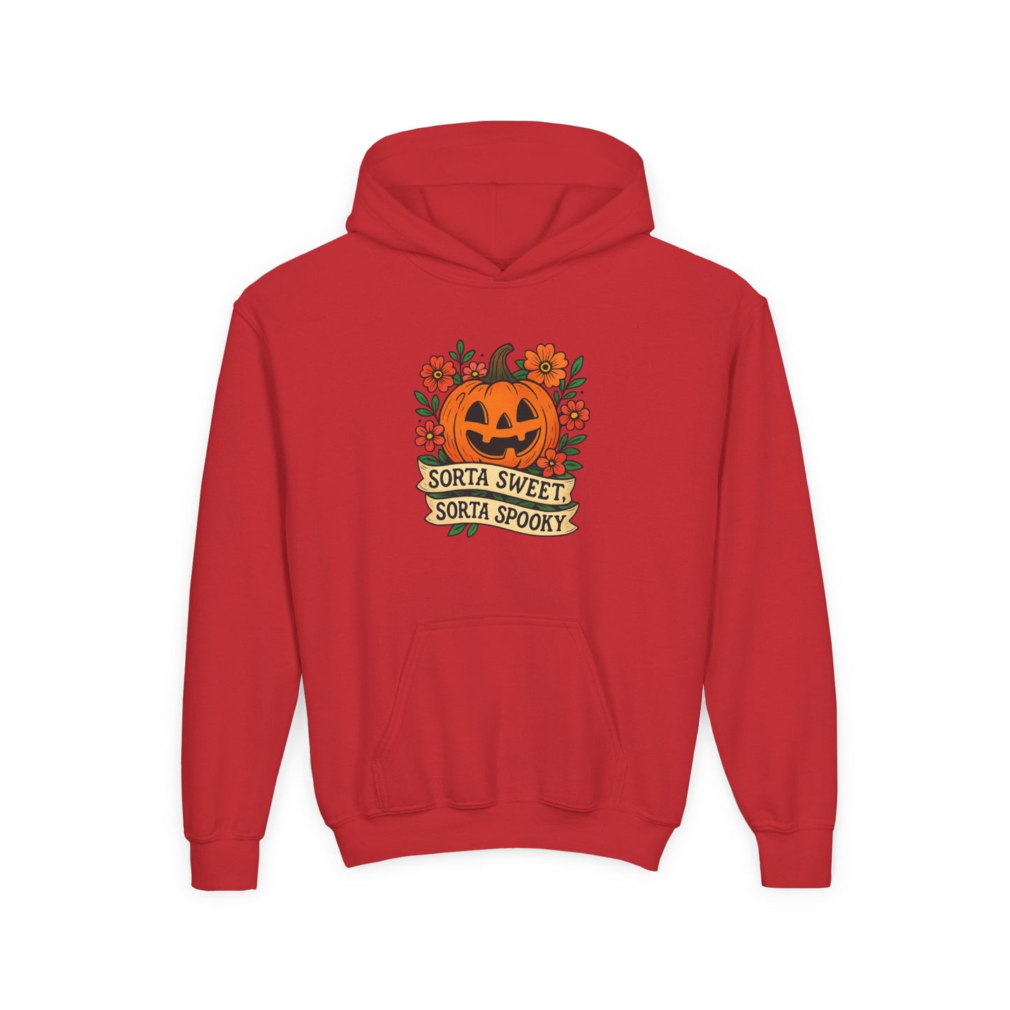 Cute Pumpkin Design – Sorta Sweet, Sorta Spooky Halloween Artwork Kids Hoodies
