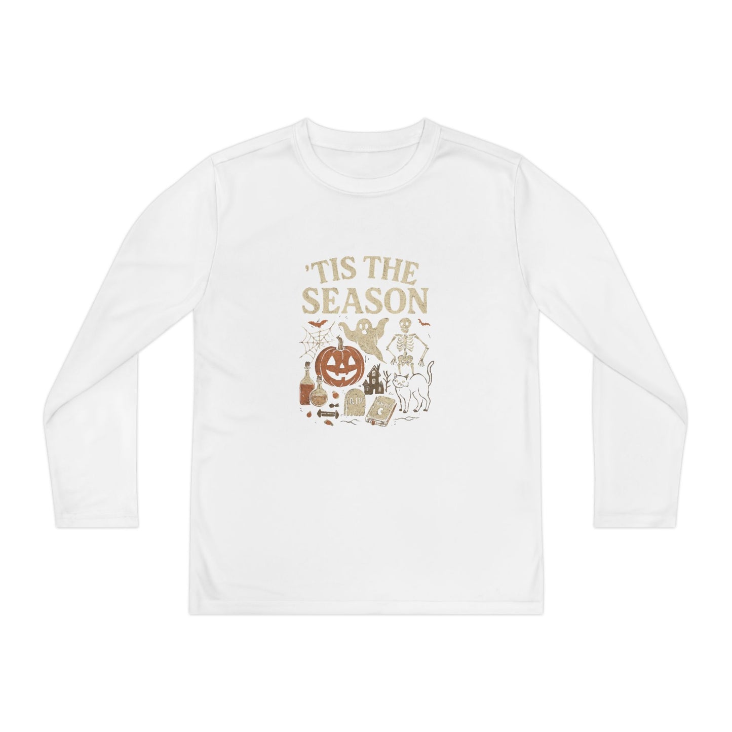 ‘Tis the Season Halloween  | Vintage Spooky Season Shirt with Ghost, Skeleton & Pumpkin | Retro Halloween Graphic Tee for Fall