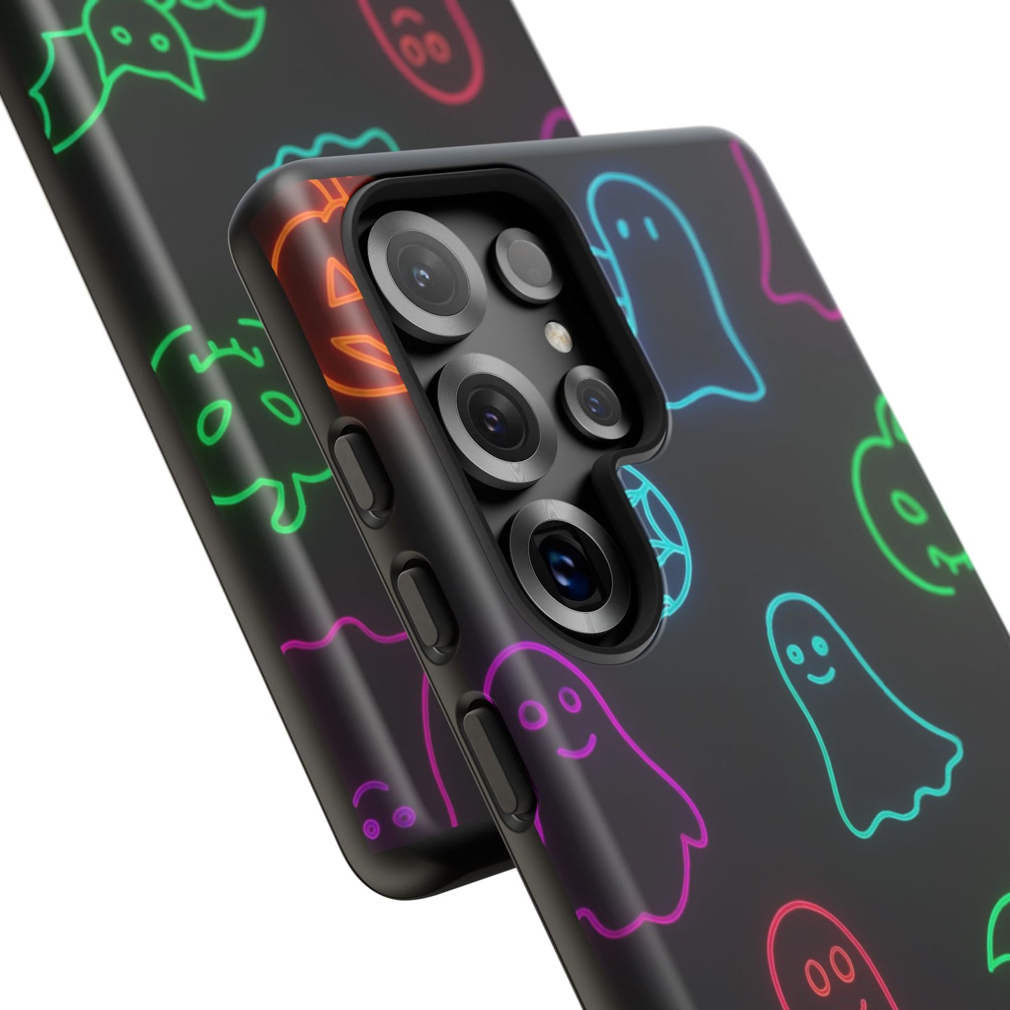 Neon Halloween Pattern | Cute Ghosts, Pumpkins & Bats Glow Design Phone Cases