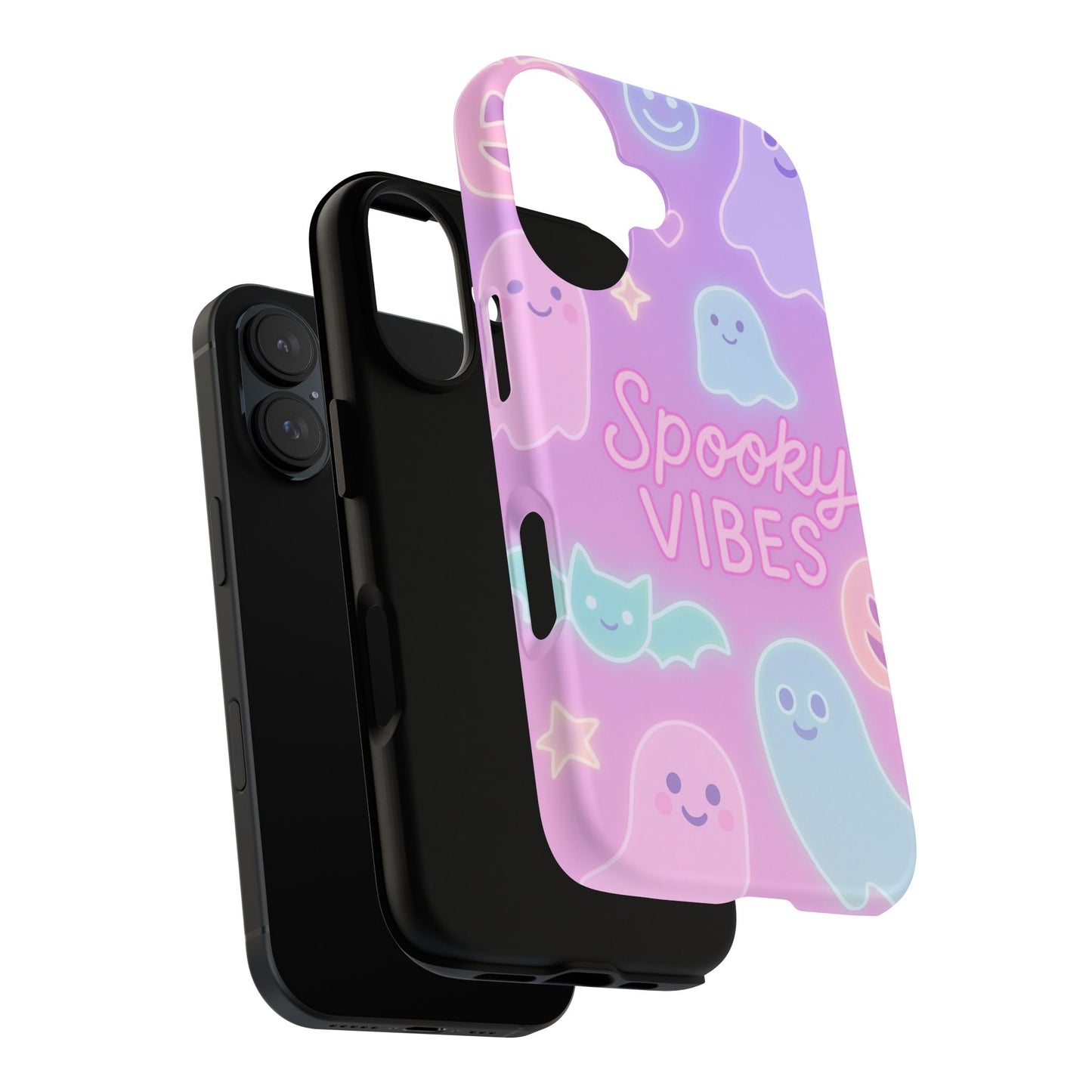 Spooky Vibes Pastel Halloween Design | Cute Ghosts, Pumpkins & Bats Aesthetic Phone Cases