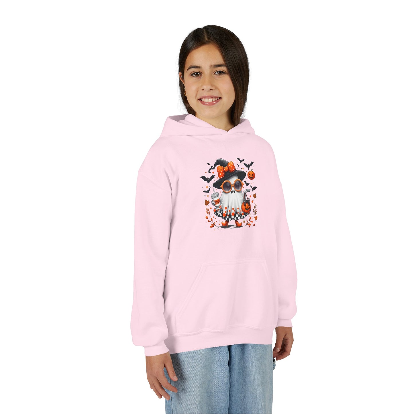 Cute Halloween Ghost T-Shirt | Trendy Witch Ghost Outfit | Spooky Fall Shirt for Women | Pumpkin Aesthetic Halloween Apparel Gift Kids Hoodie