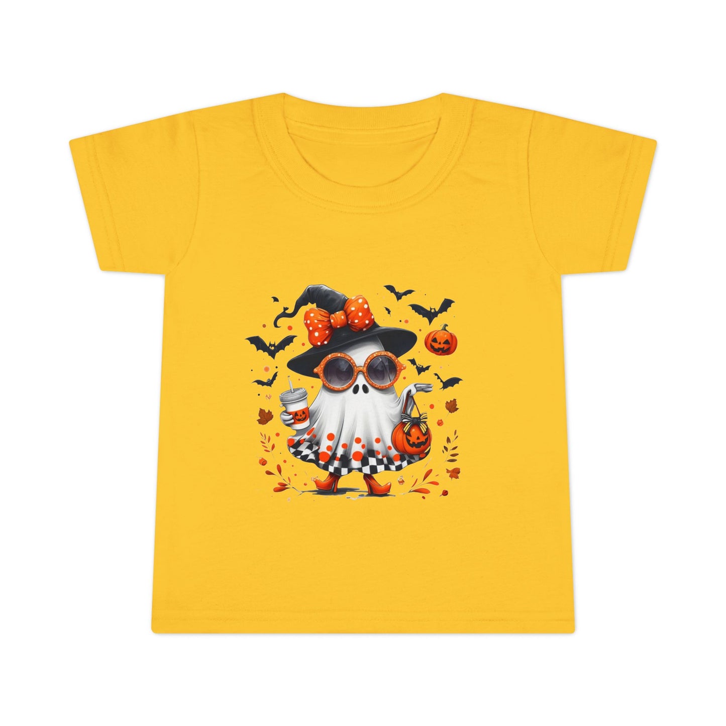 Cute Halloween Ghost T-Shirt | Trendy Witch Ghost Outfit | Spooky Fall Shirt for Women | Pumpkin Aesthetic Halloween Apparel Gift Toddler T-Shirt
