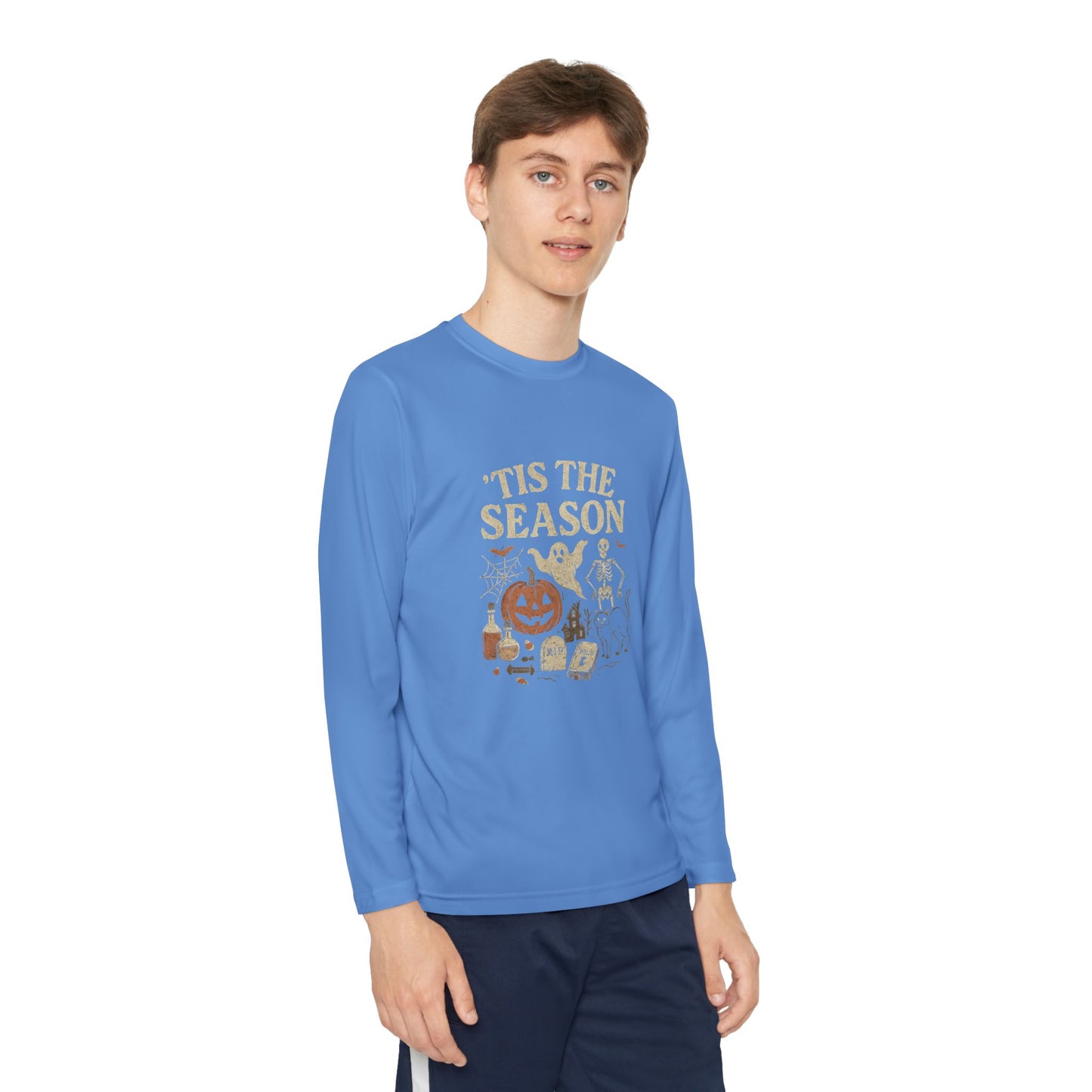 ‘Tis the Season Halloween  | Vintage Spooky Season Shirt with Ghost, Skeleton & Pumpkin | Retro Halloween Graphic Tee for Fall