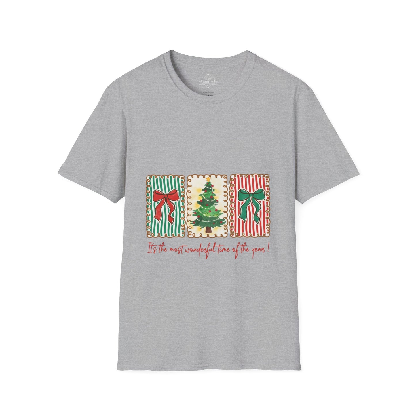 Festive Christmas Tree & Bow Design | It’s the Most Wonderful Time of the Year – Holiday Shirt, Mug, Tote & Home deco