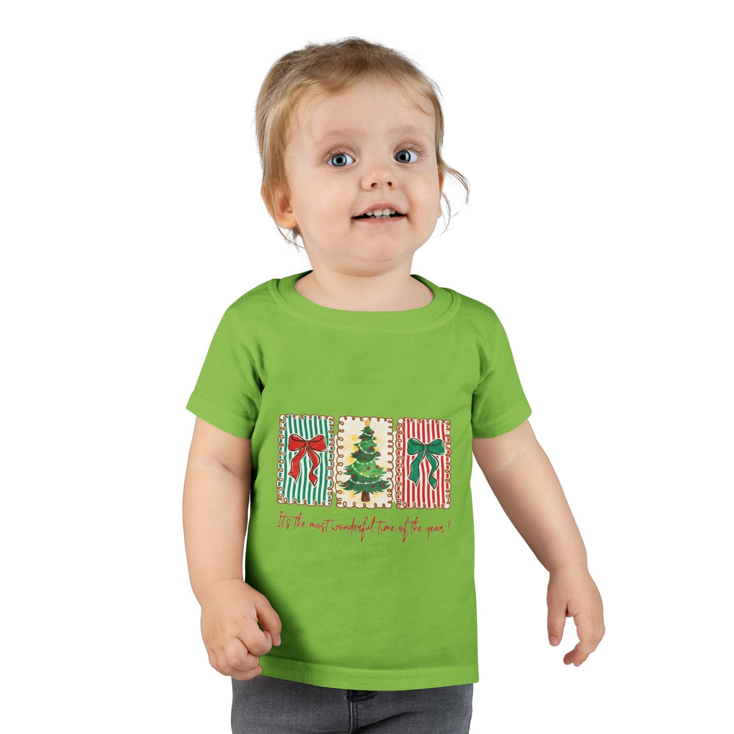 Festive Christmas Tree & Bow Design | It’s the Most Wonderful Time of the Year – Holiday Shirt, Mug, Tote & Home Decor Toddler T-Shirt