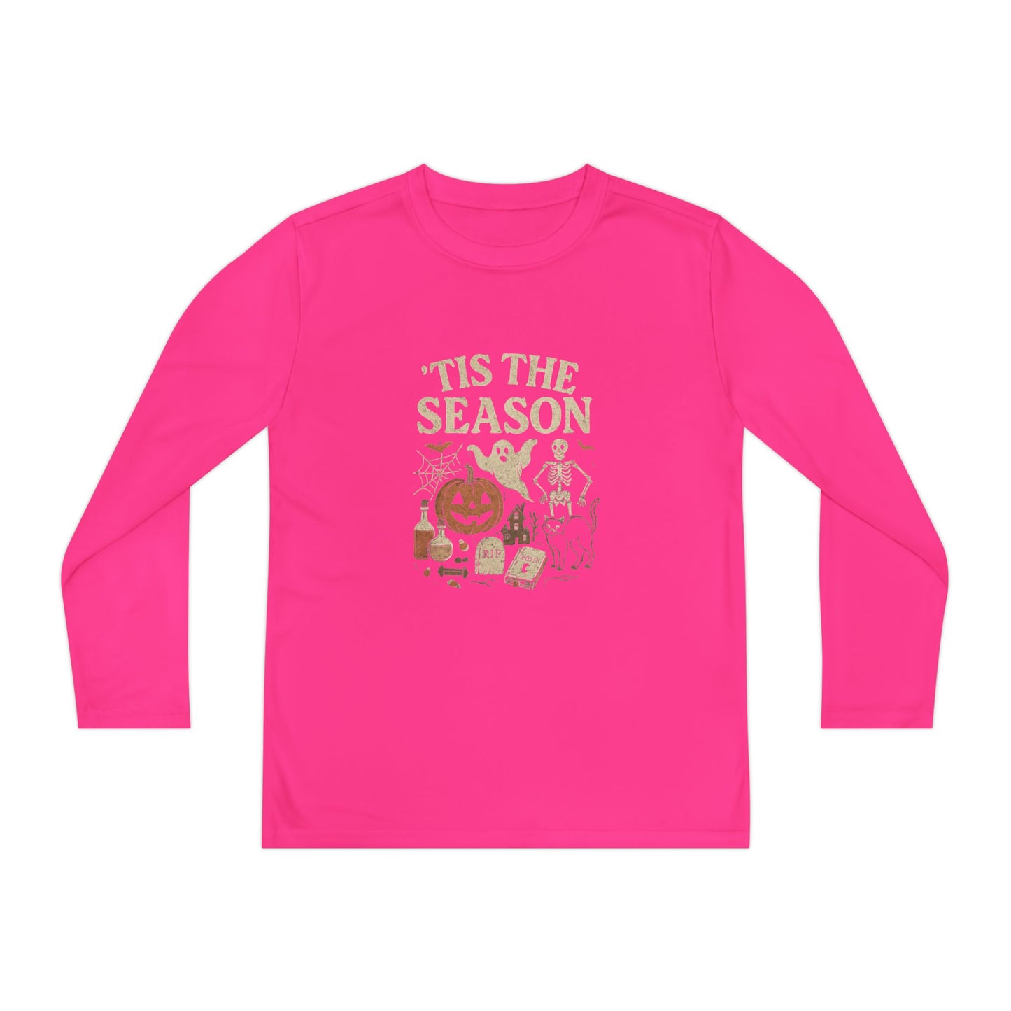 ‘Tis the Season Halloween  | Vintage Spooky Season Shirt with Ghost, Skeleton & Pumpkin | Retro Halloween Graphic Tee for Fall