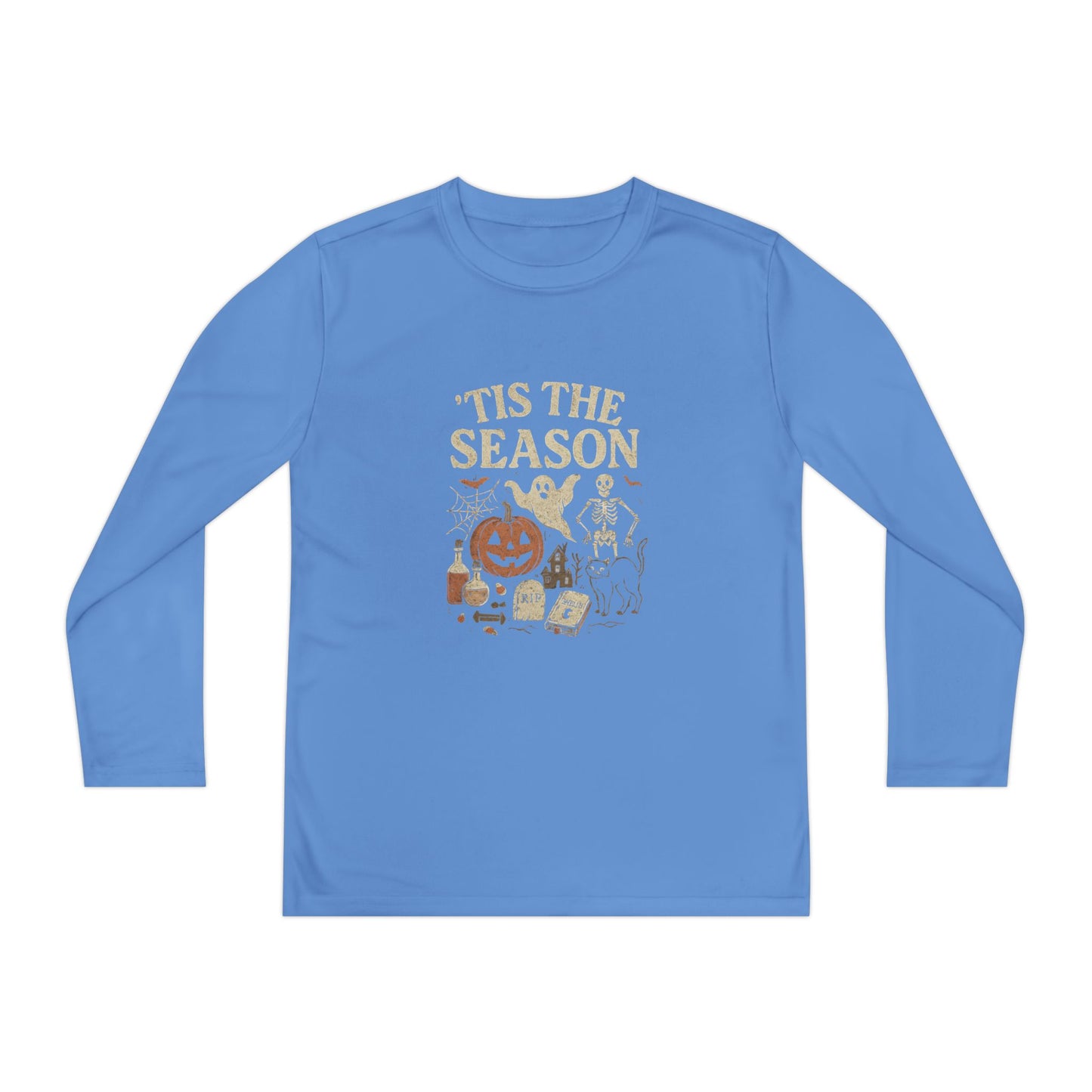 ‘Tis the Season Halloween  | Vintage Spooky Season Shirt with Ghost, Skeleton & Pumpkin | Retro Halloween Graphic Tee for Fall