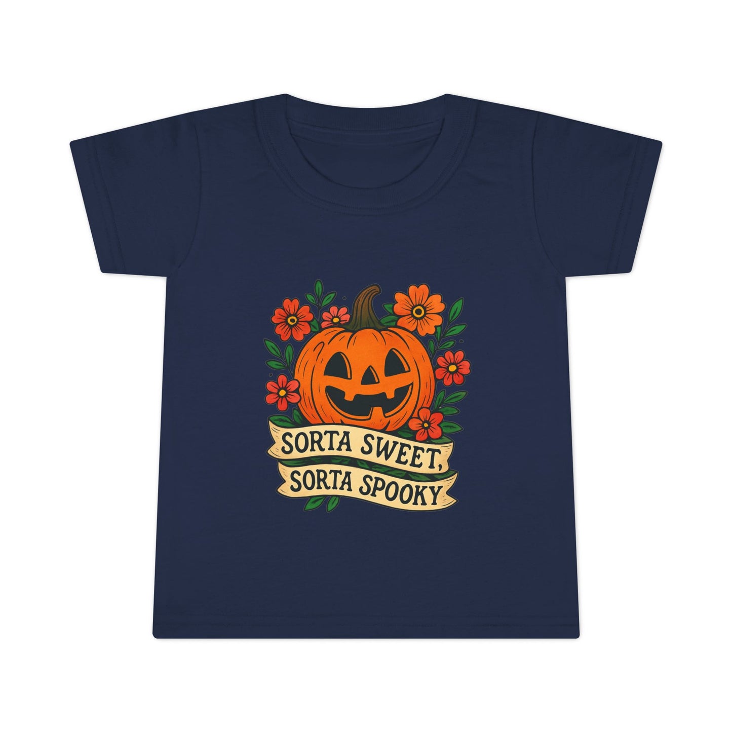 Cute Pumpkin Design – Sorta Sweet, Sorta Spooky Halloween Artwork Toddler T-Shirt