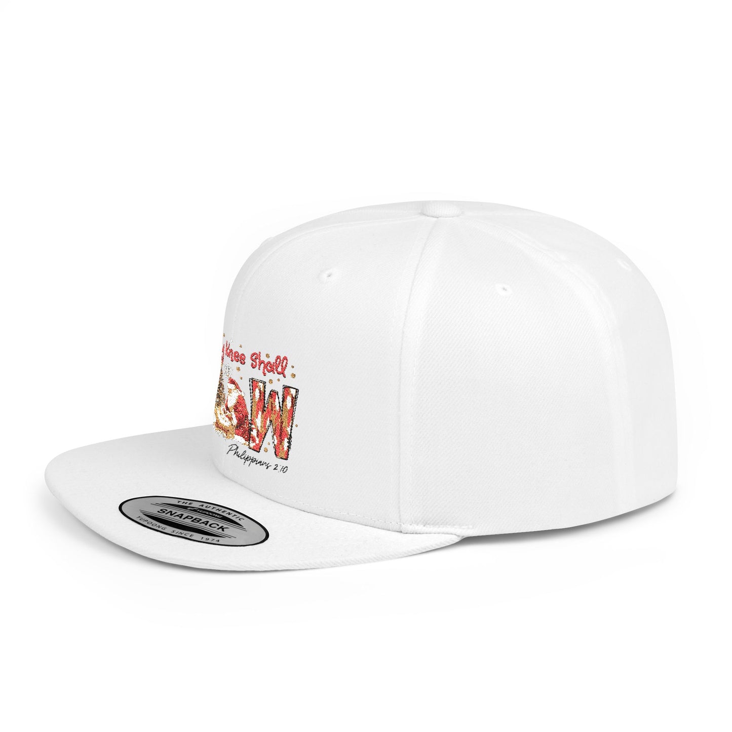 Every Knee Shall Bow Philippians 2:10 | Christian Christmas Design with Santa & Baby Jesus | Faith-Based Holiday Gift Snapback Cap