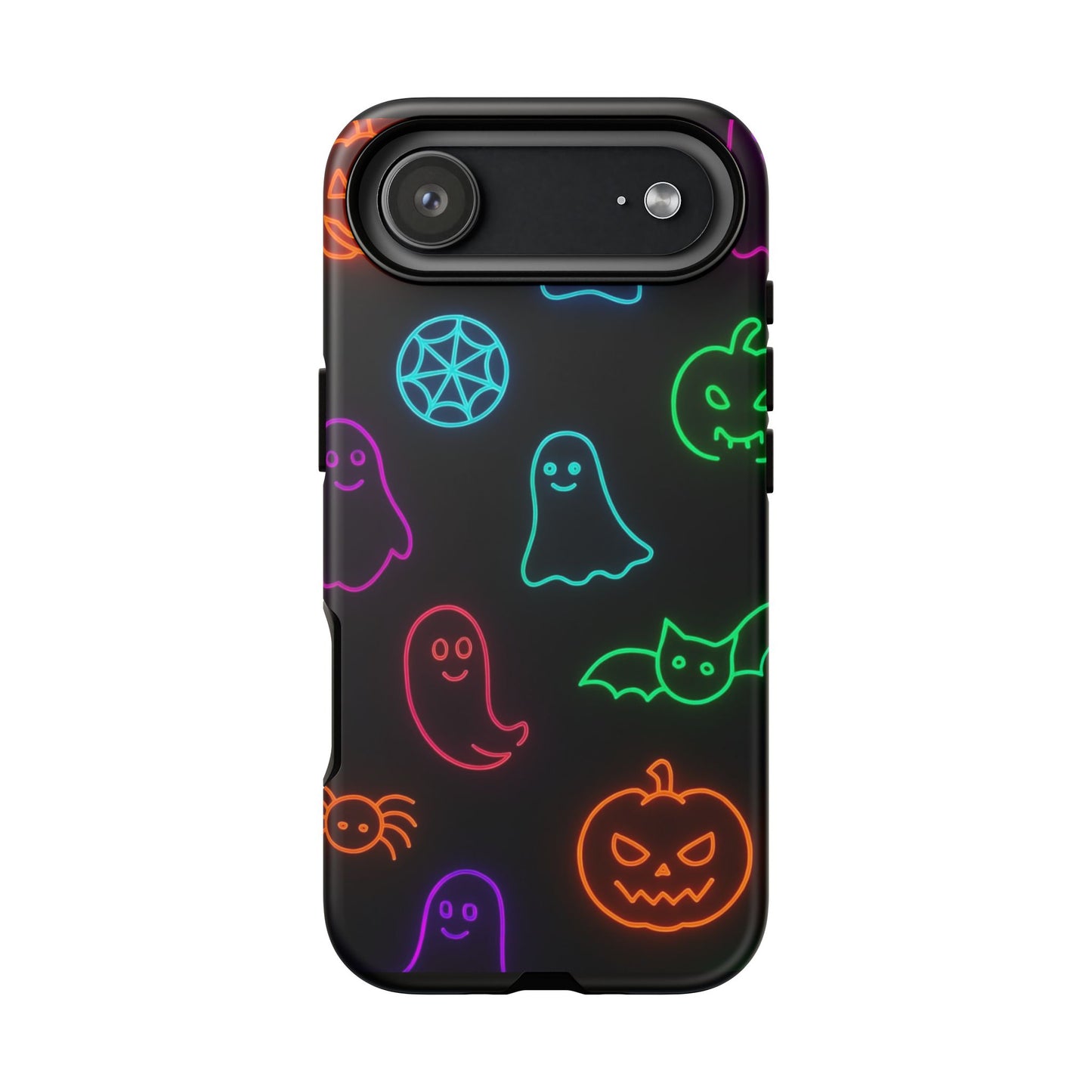 Neon Halloween Pattern | Cute Ghosts, Pumpkins & Bats Glow Design Phone Cases