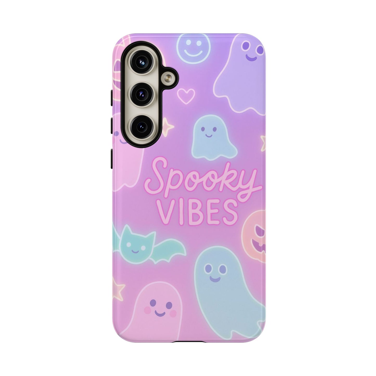 Spooky Vibes Pastel Halloween Design | Cute Ghosts, Pumpkins & Bats Aesthetic Phone Cases