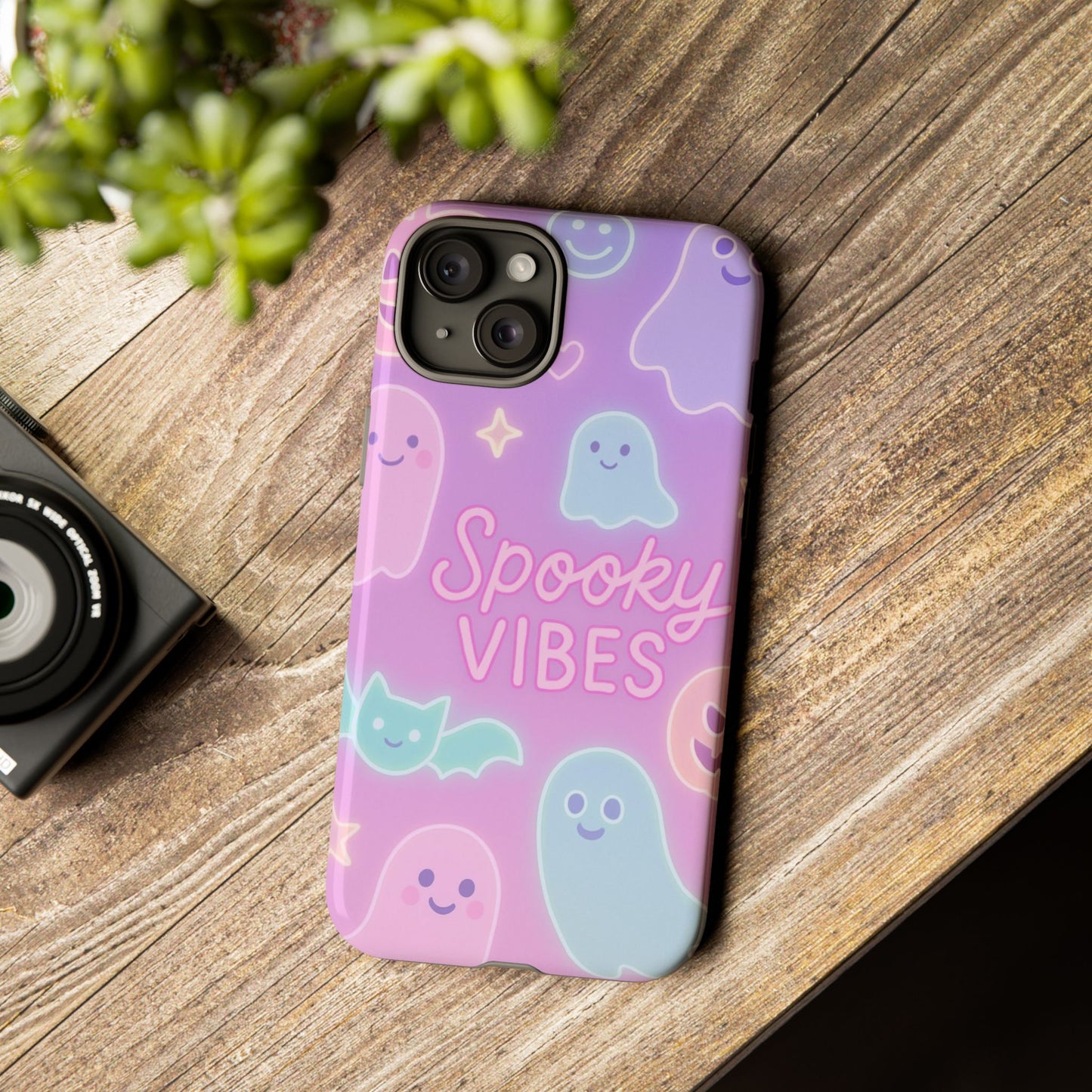 Spooky Vibes Pastel Halloween Design | Cute Ghosts, Pumpkins & Bats Aesthetic Phone Cases