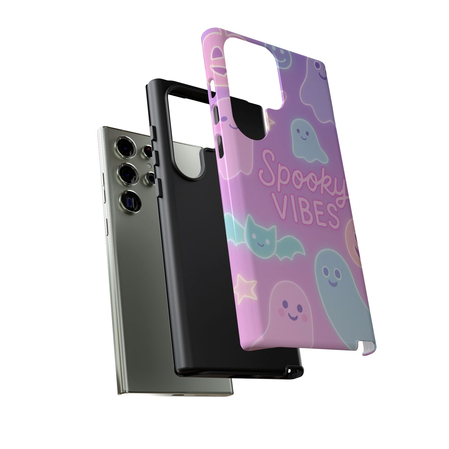 Spooky Vibes Pastel Halloween Design | Cute Ghosts, Pumpkins & Bats Aesthetic Phone Cases