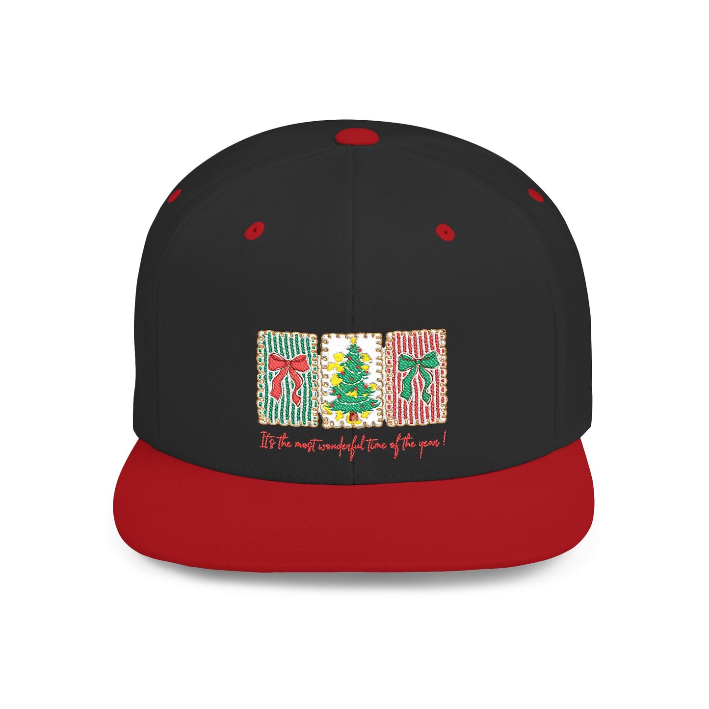 Festive Christmas Tree & Bow Design | It’s the Most Wonderful Time of the Year – Holiday Shirt, Mug, Tote & Home Decor Snapback Cap