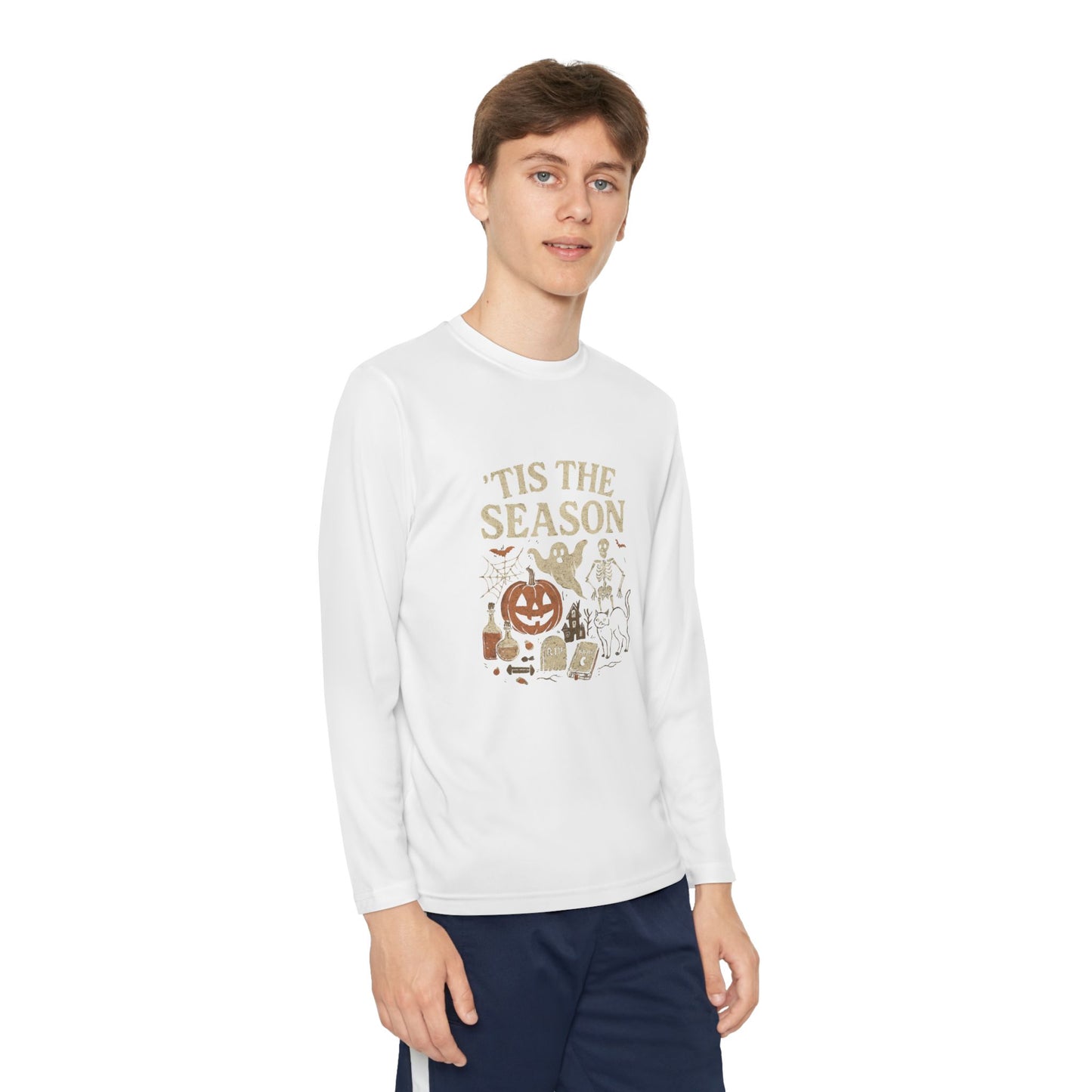 ‘Tis the Season Halloween  | Vintage Spooky Season Shirt with Ghost, Skeleton & Pumpkin | Retro Halloween Graphic Tee for Fall