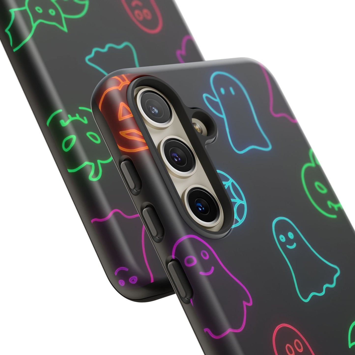 Neon Halloween Pattern | Cute Ghosts, Pumpkins & Bats Glow Design Phone Cases