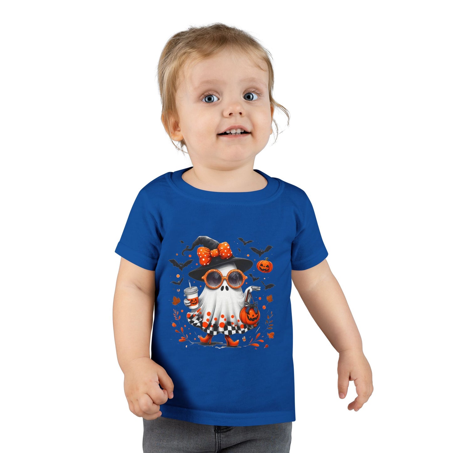 Cute Halloween Ghost T-Shirt | Trendy Witch Ghost Outfit | Spooky Fall Shirt for Women | Pumpkin Aesthetic Halloween Apparel Gift Toddler T-Shirt