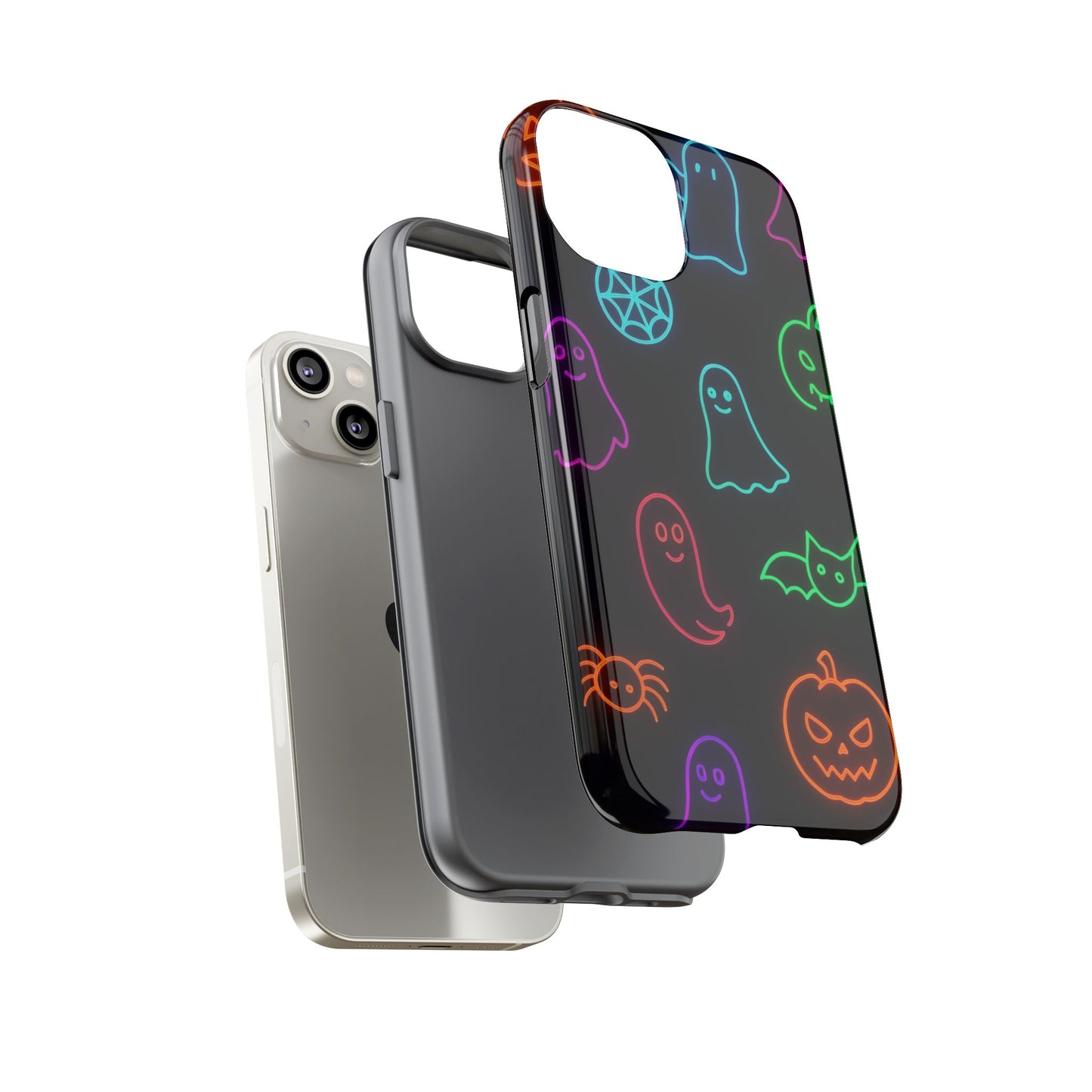 Neon Halloween Pattern | Cute Ghosts, Pumpkins & Bats Glow Design Phone Cases