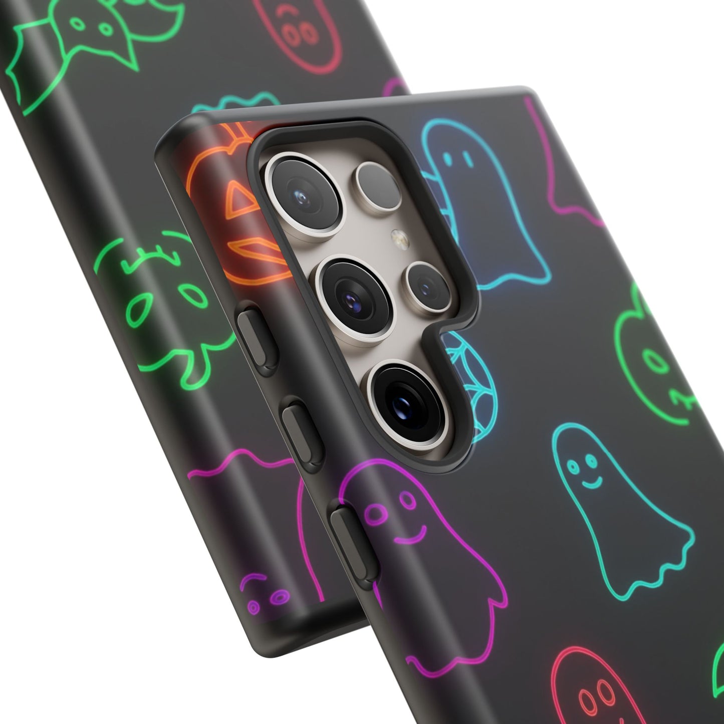 Neon Halloween Pattern | Cute Ghosts, Pumpkins & Bats Glow Design Phone Cases