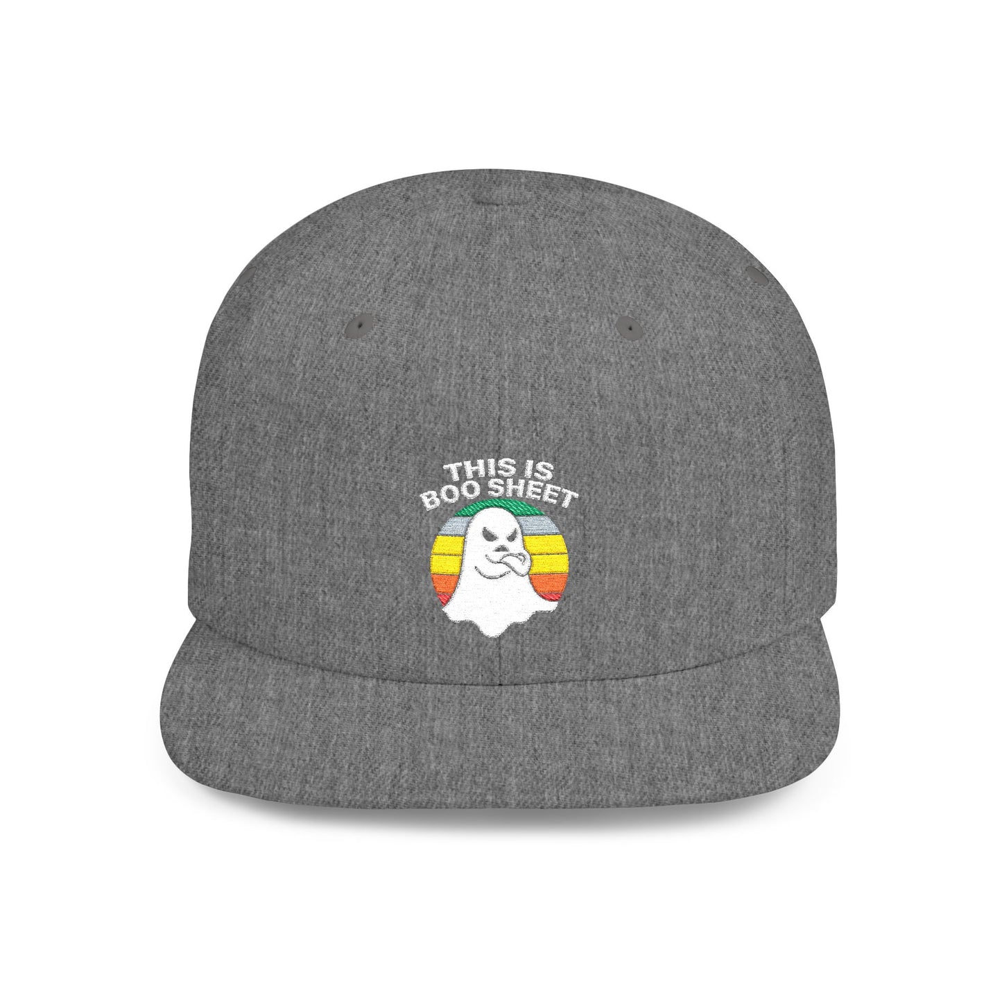 This Is Boo Sheet Funny Halloween T‑Shirt | Sarcastic Ghost Shirt for Spooky Season | Retro Ghost Graphic Tee for Men & Women Snapback Cap
