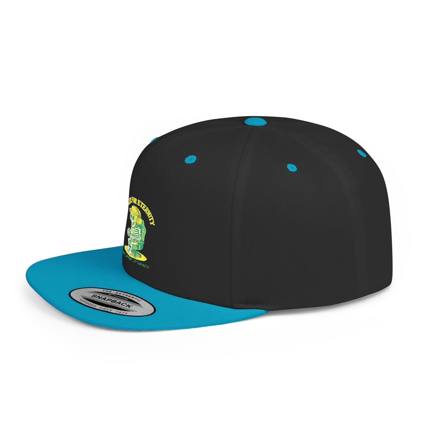 Trendy Flat Bill Snapback Hat, Casual Outdoor Cap, Custom Graphic Hat, Perfect for Summer Festivals, Streetwear Accessory, Snapback Cap